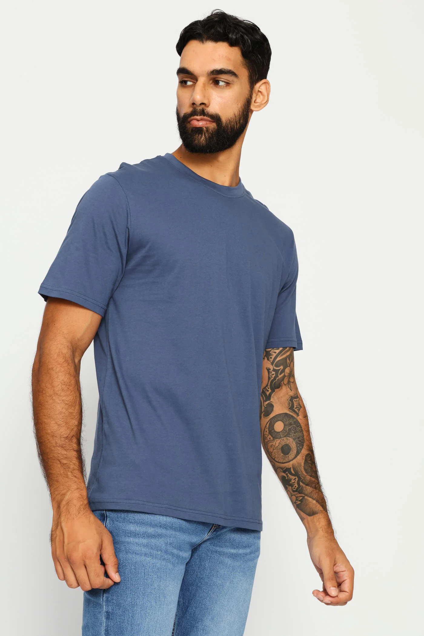 Plain Crew Tee - Steel Blue - Image 4