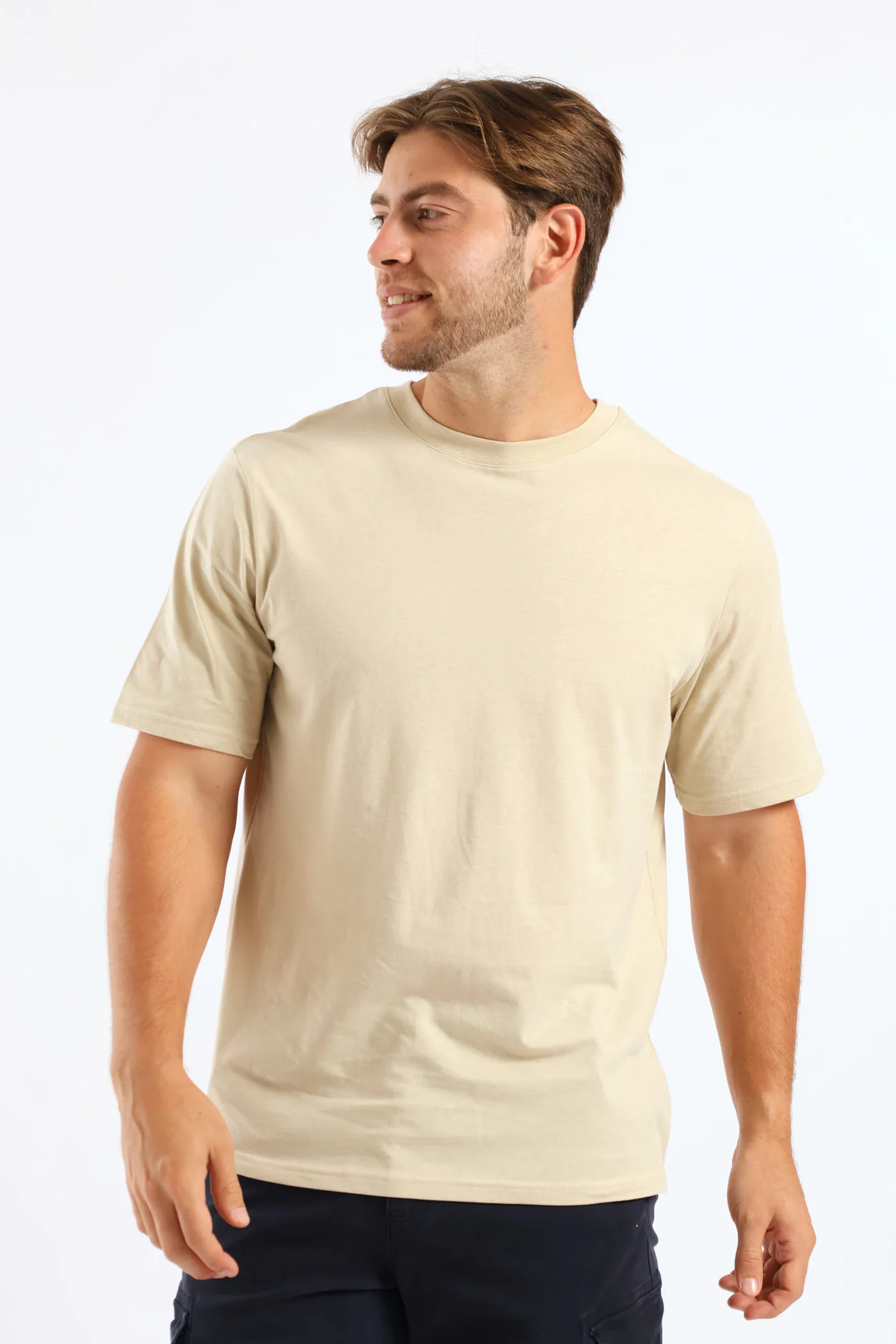 Plain Crew Tee - Stone - Image 2