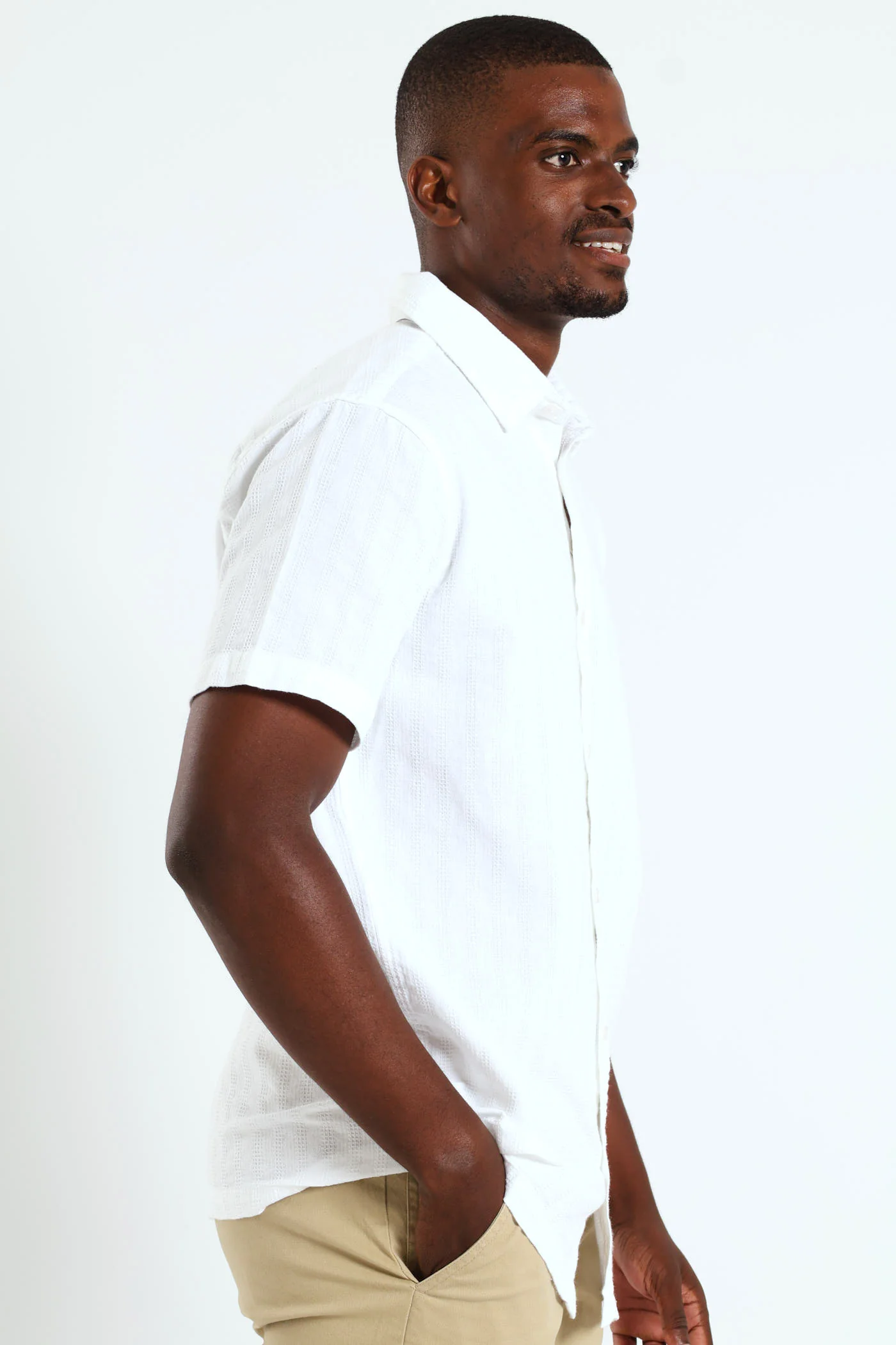 Plain Diamond Shirt - White - Image 2