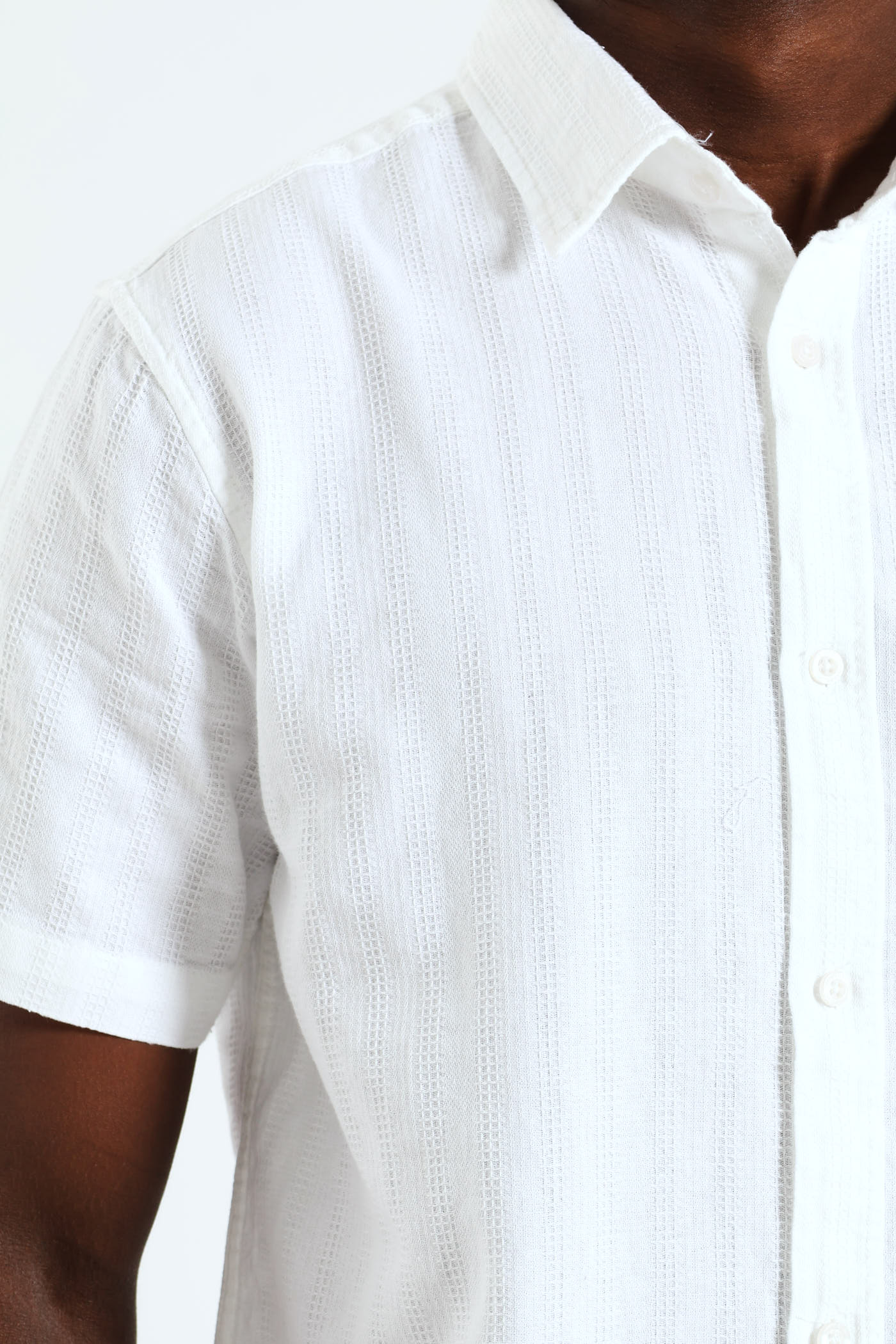Plain Diamond Shirt - White - Image 4