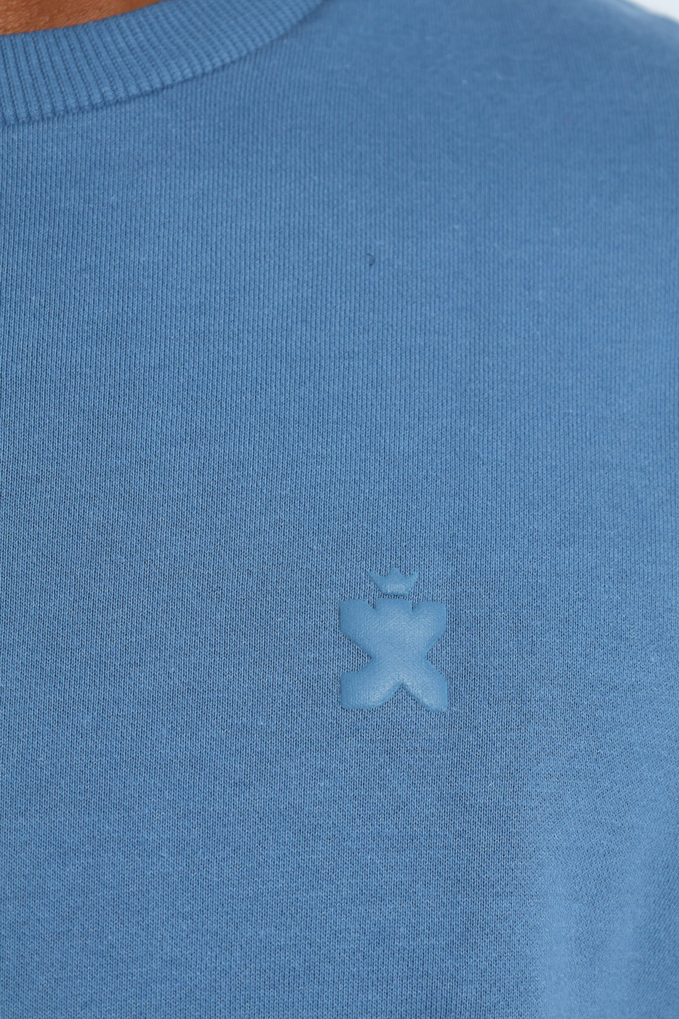 Plain Fleece Crew Top - Blue - Image 3