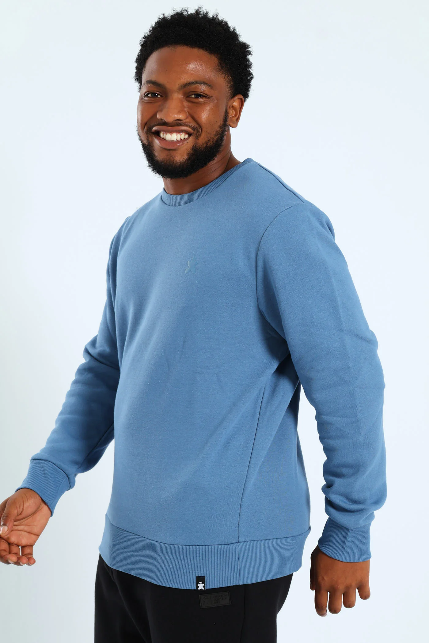 Plain Fleece Crew Top - Blue - Image 4