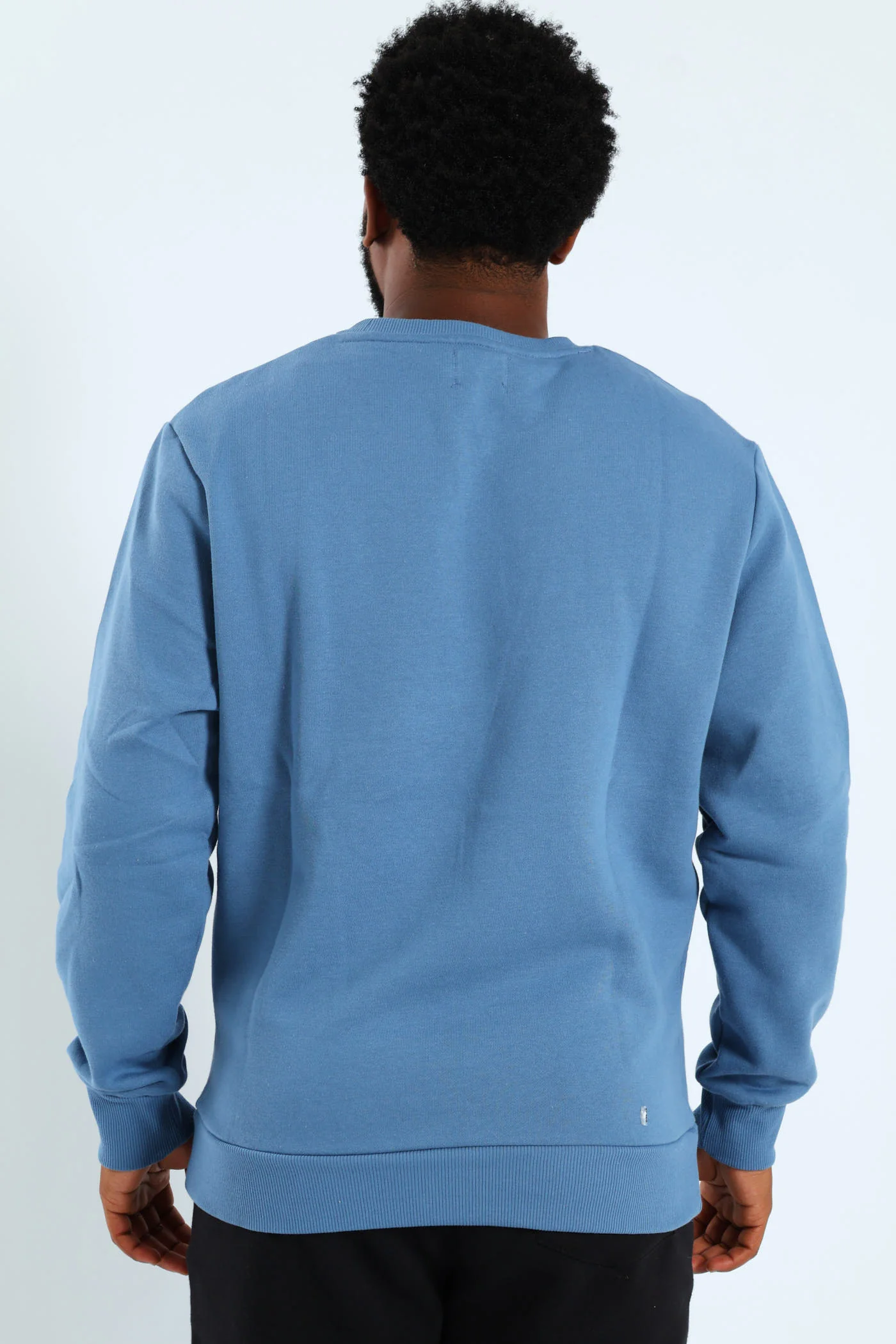 Plain Fleece Crew Top - Blue - Image 5