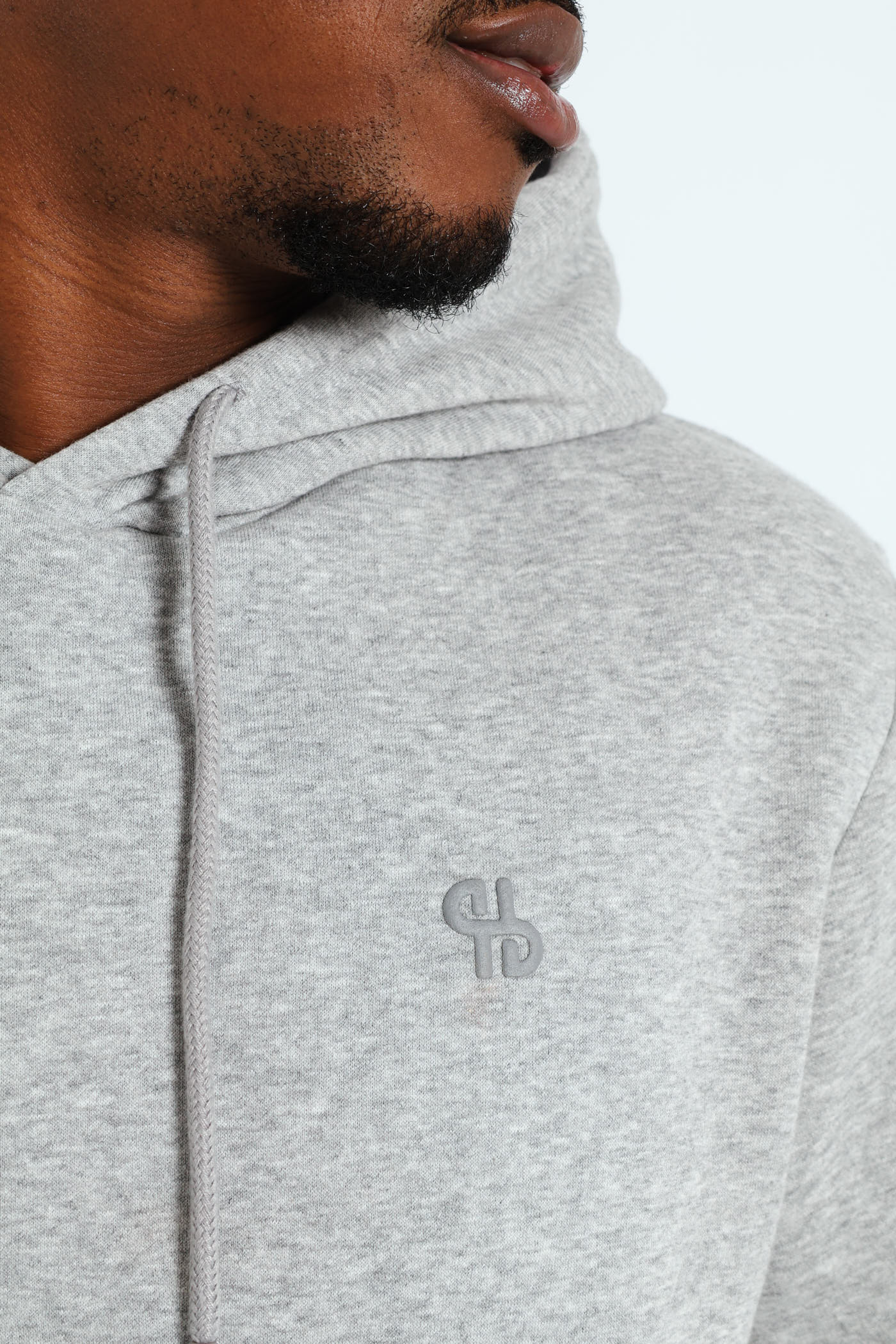 Plain Fleece Pullover Hoodie - Grey Melange - Image 4