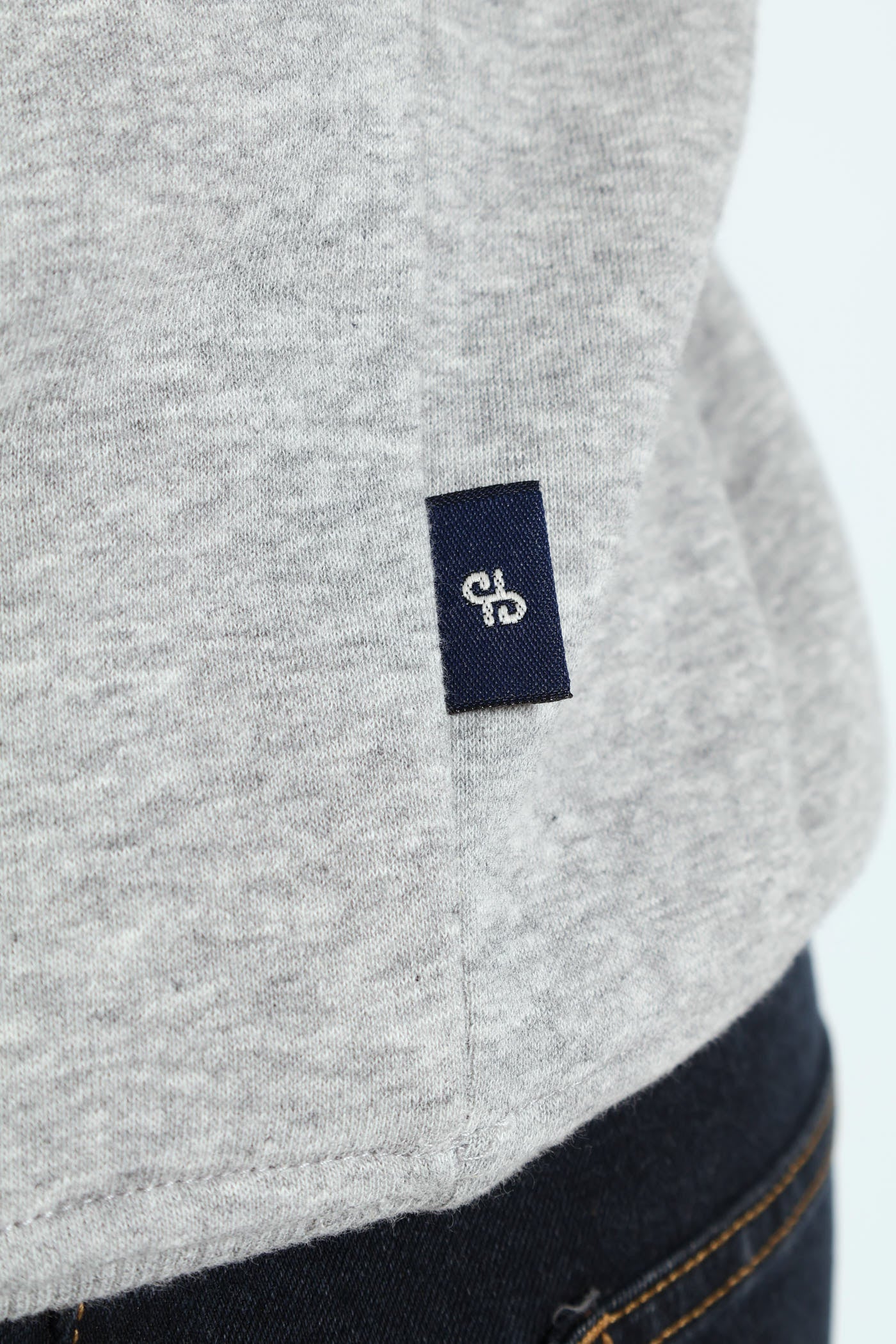 Plain Fleece Pullover Hoodie - Grey Melange - Image 5