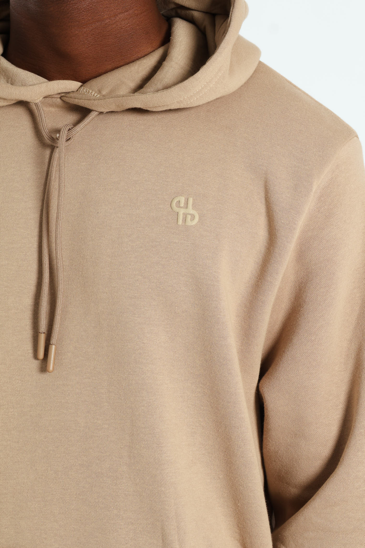 Plain Fleece Pullover Hoodie - Taupe - Image 6