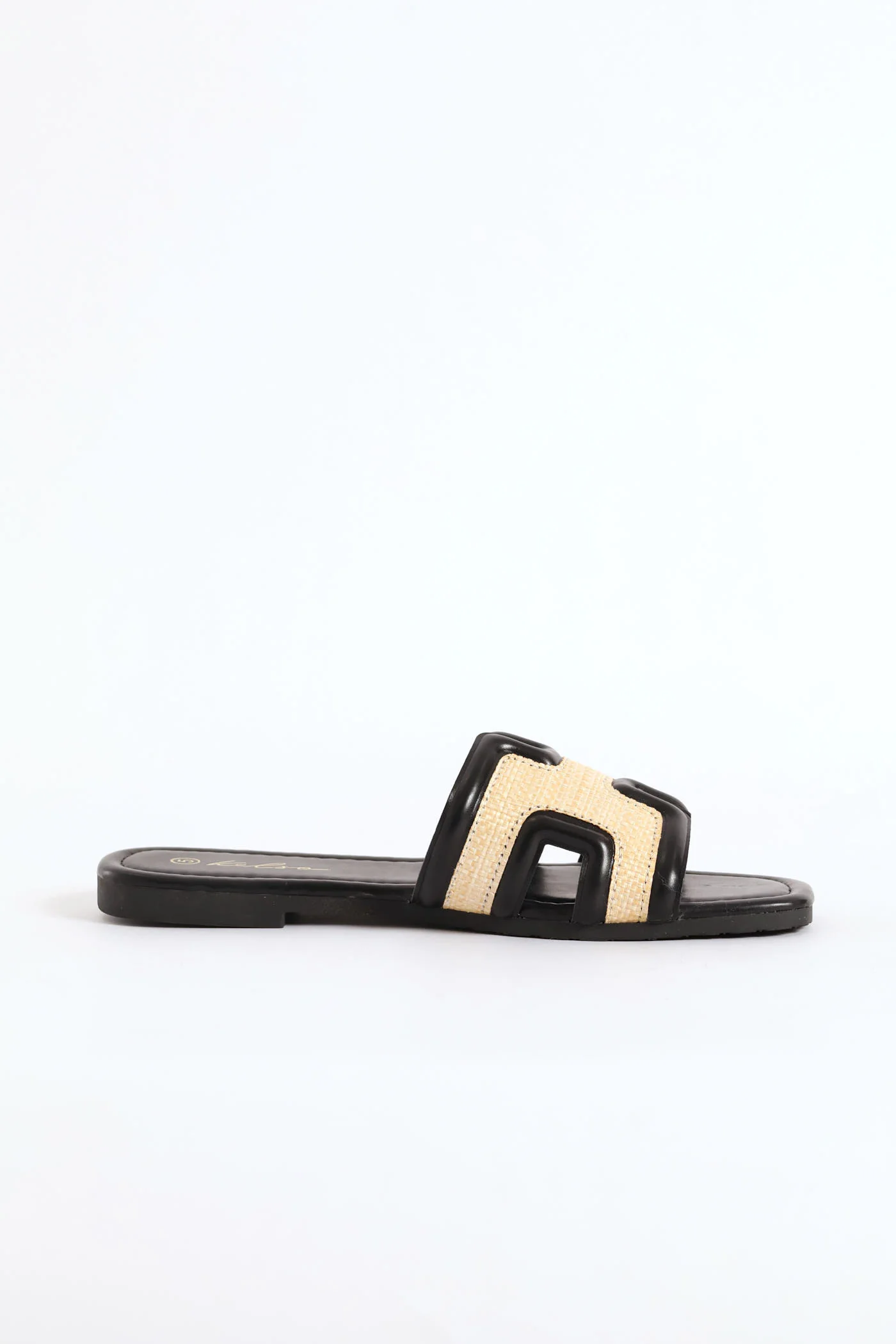 Plain H-Mule Sandal - Black/Cream - Image 3