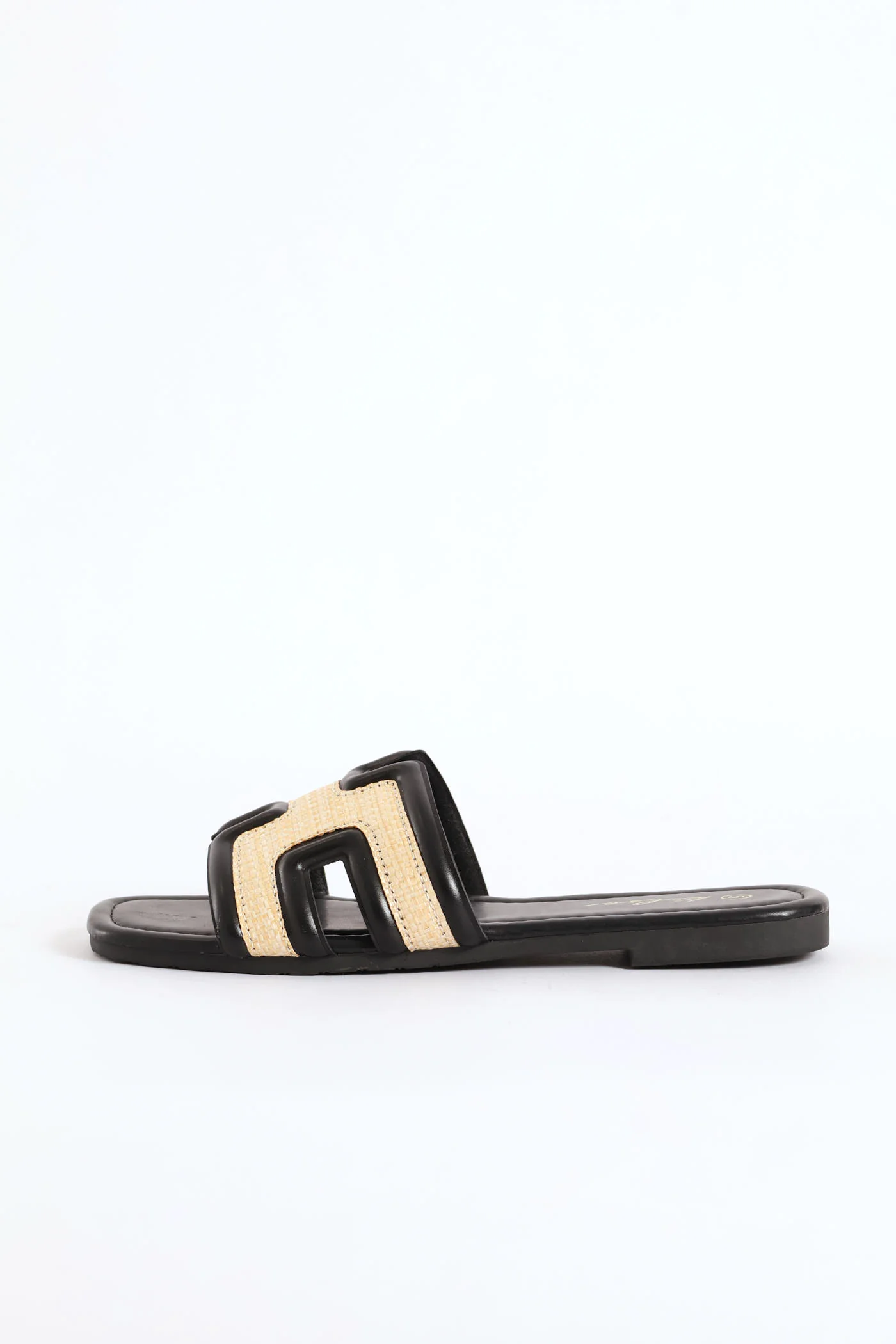 Plain H-Mule Sandal - Black/Cream - Image 4