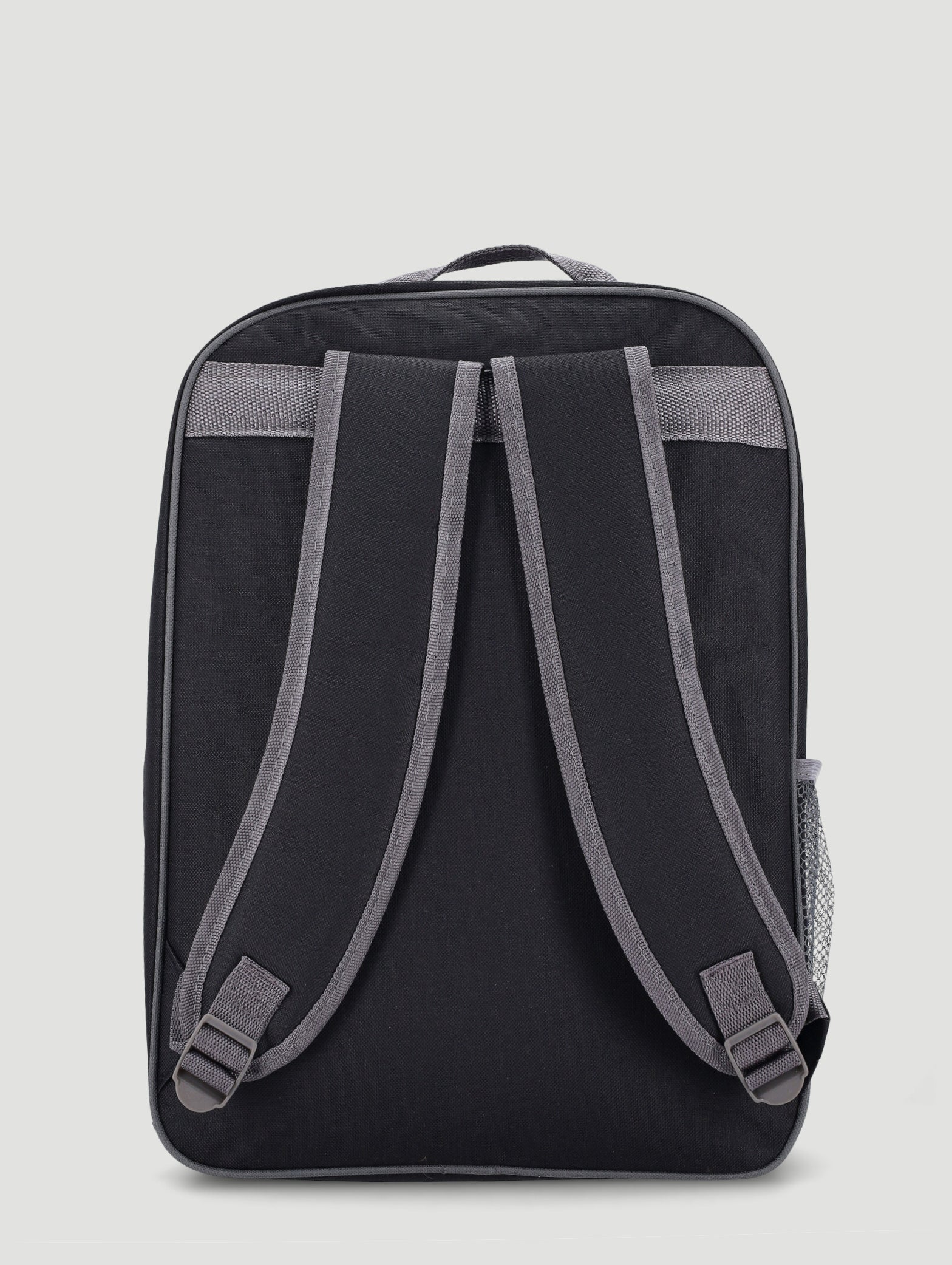 Plain Large School Backpack - Black - Image 2