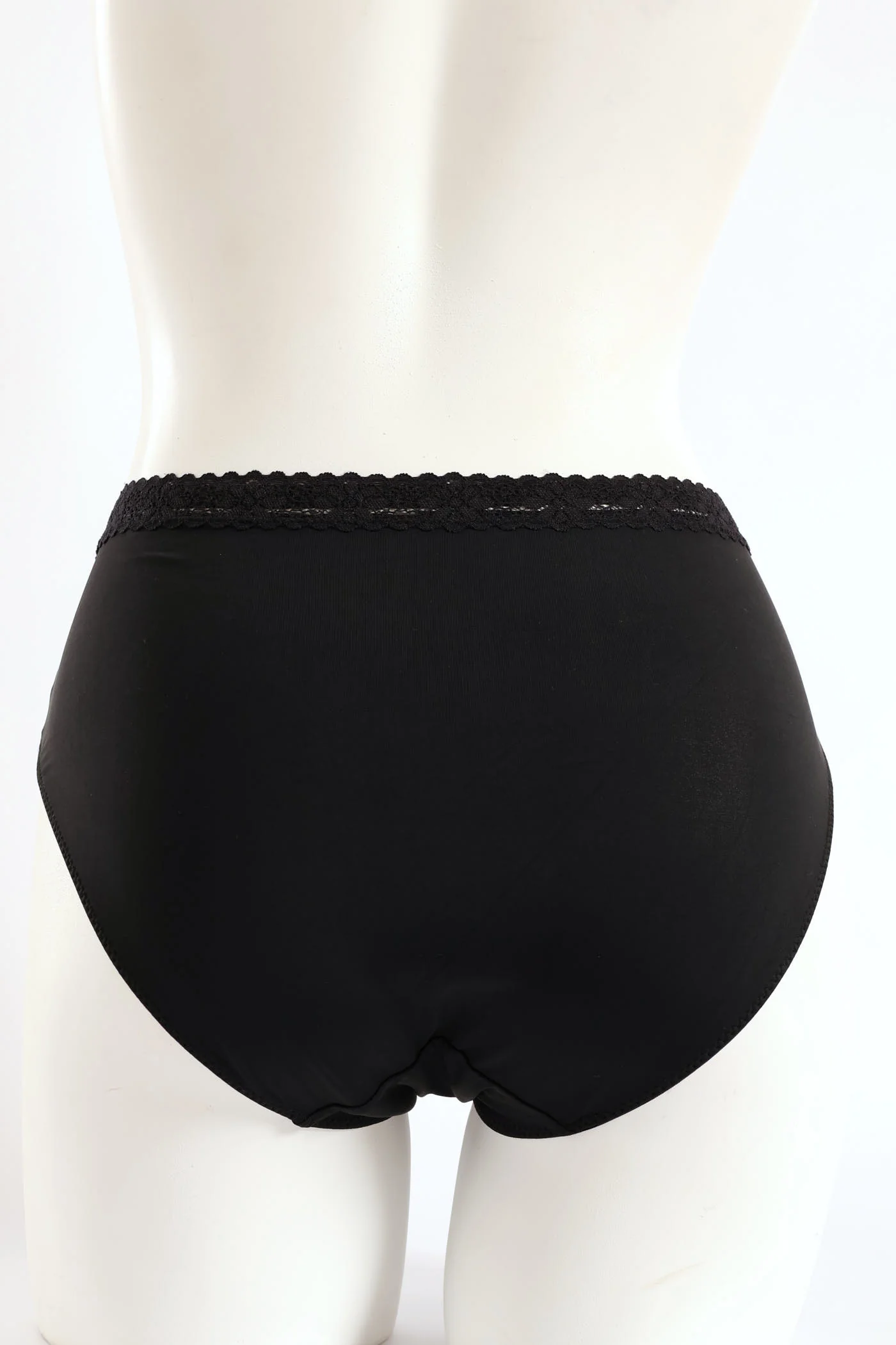 Plain Microfibre Midi Panty - Black - Image 2