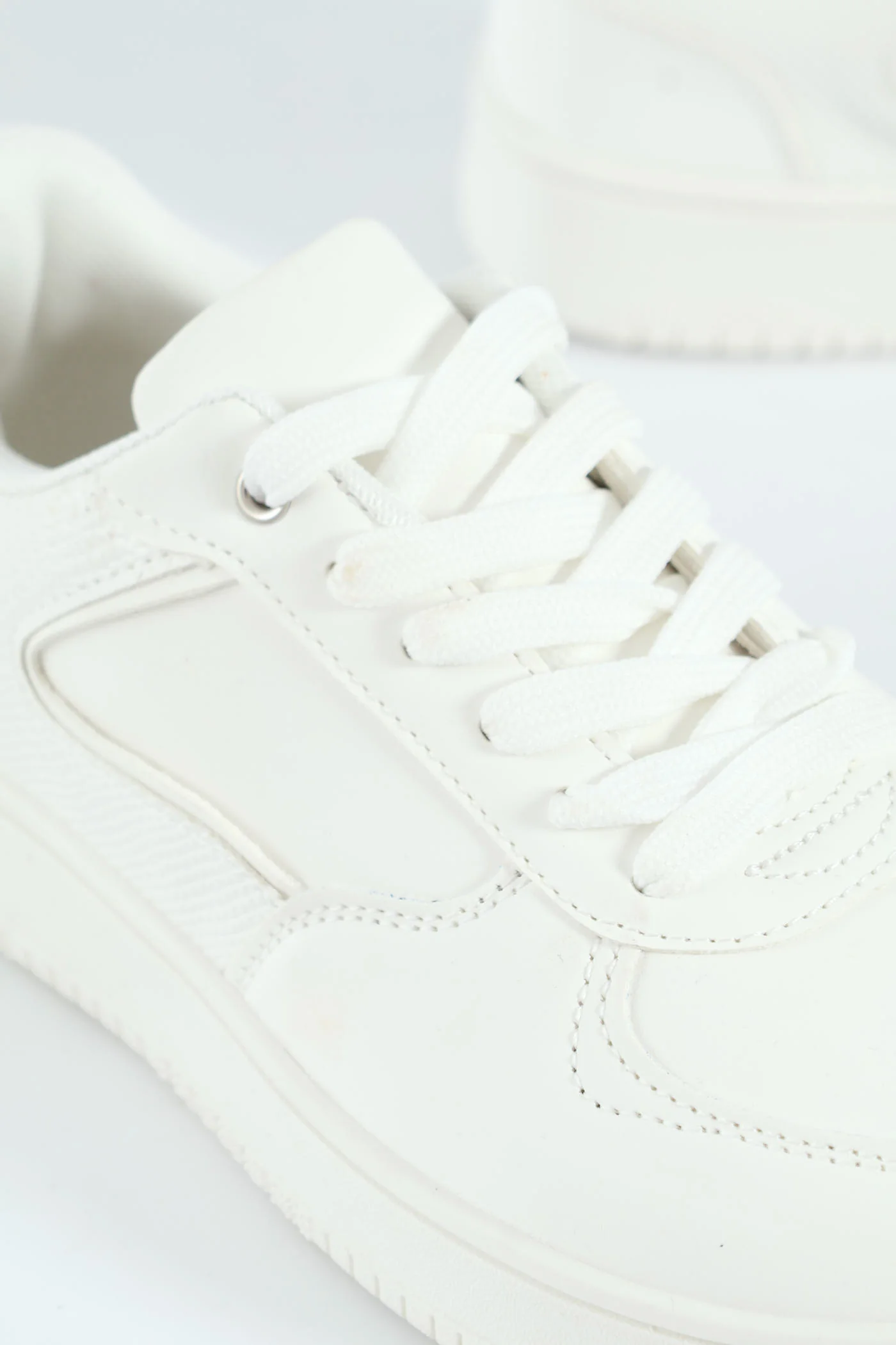 Plain Mono Street Sneaker - White - Image 2