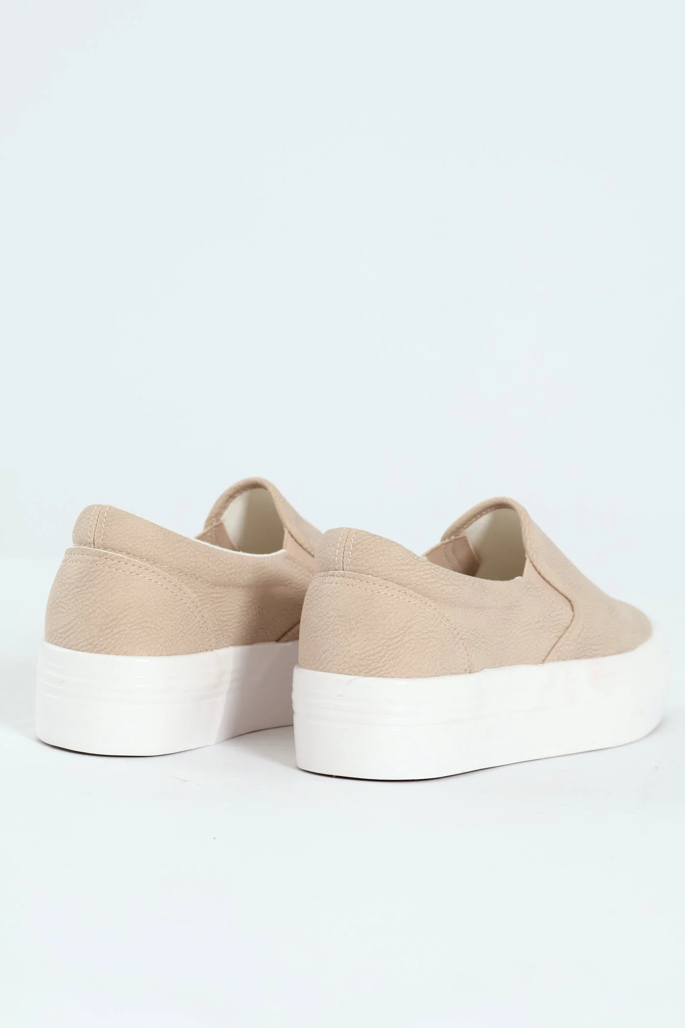 Plain Monoplatform Slip On Sneaker - Beige - Image 3