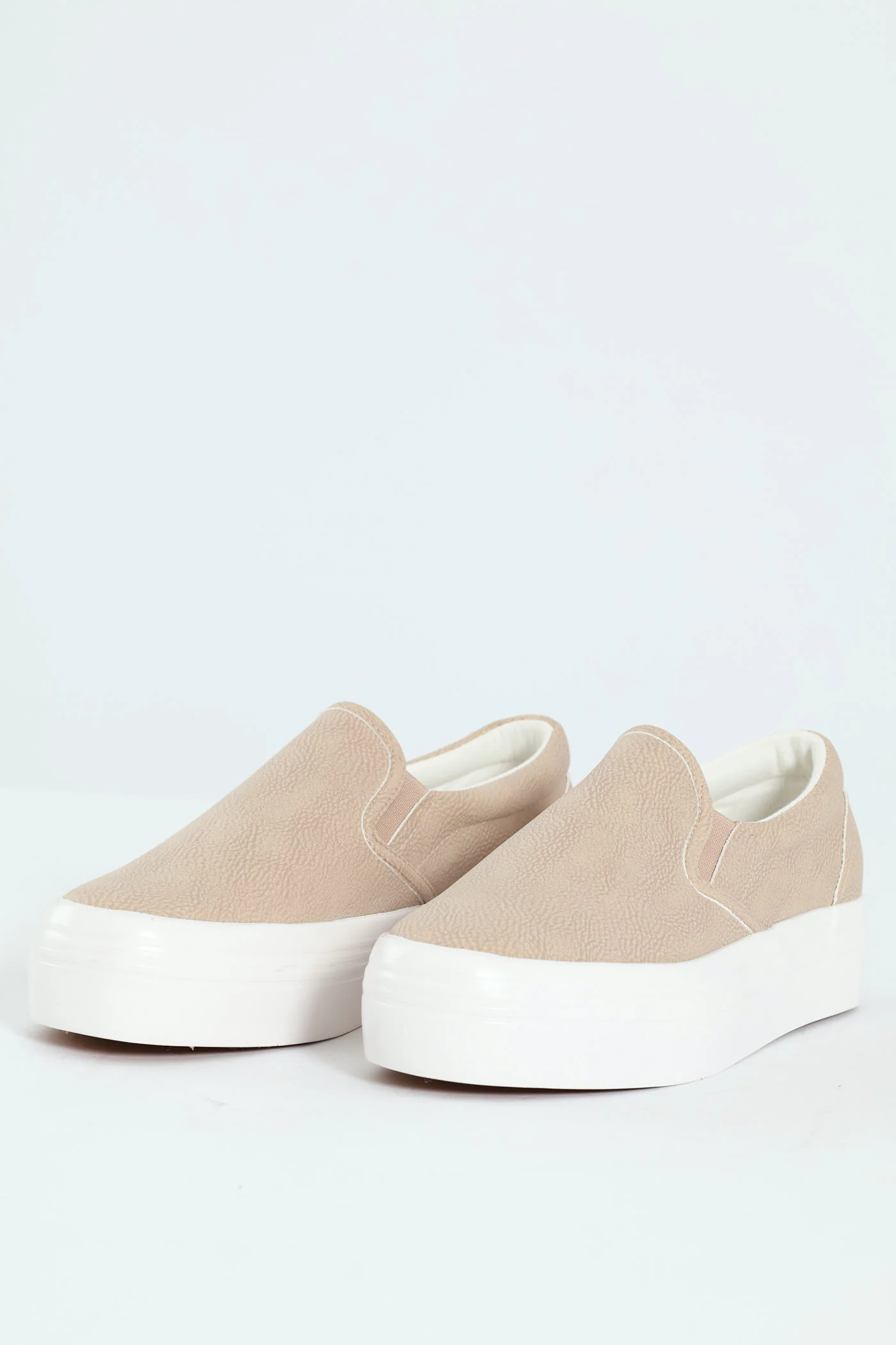 Plain Monoplatform Slip On Sneaker - Beige - Image 4