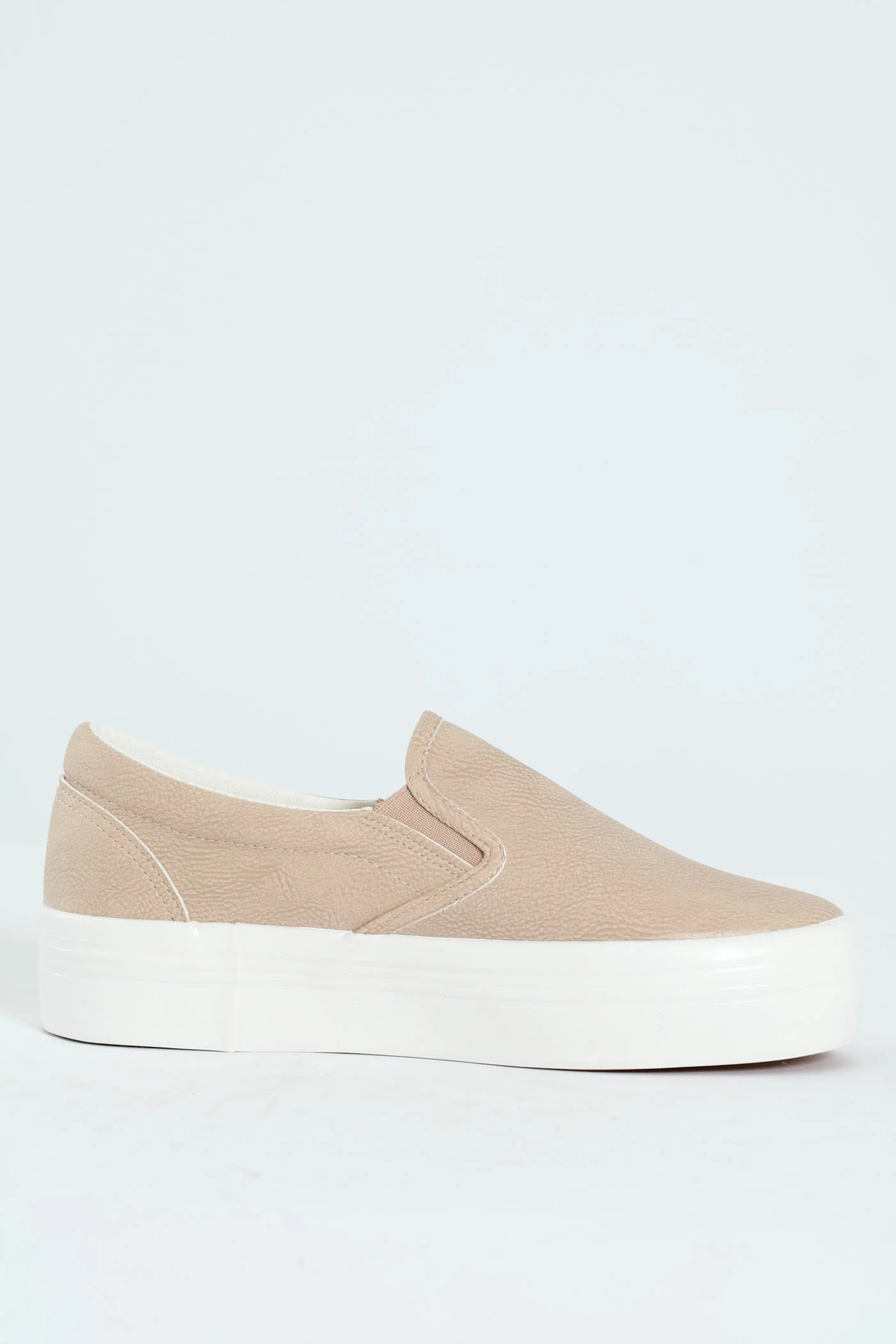Plain Monoplatform Slip On Sneaker - Beige - Image 5