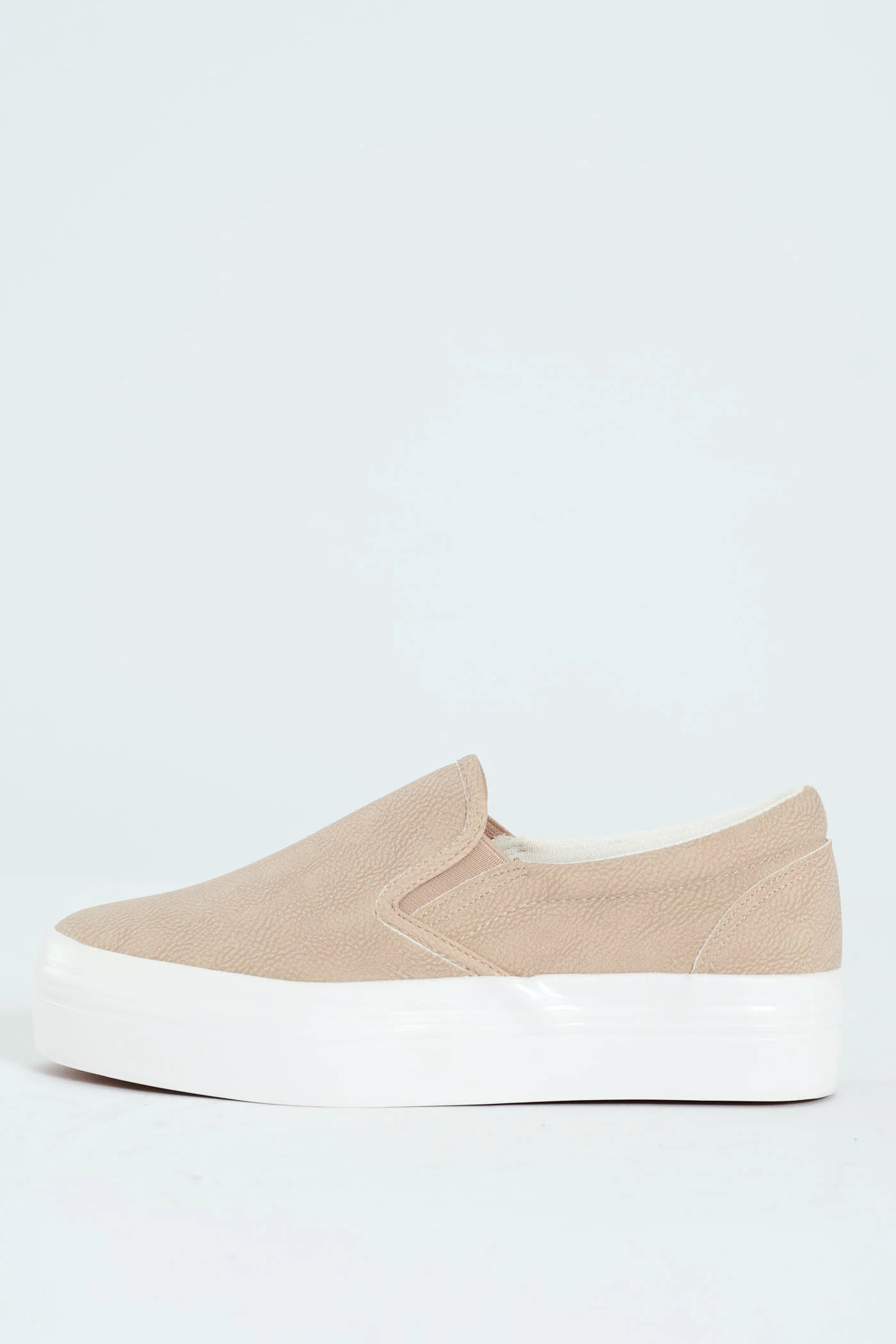 Plain Monoplatform Slip On Sneaker - Beige - Image 6