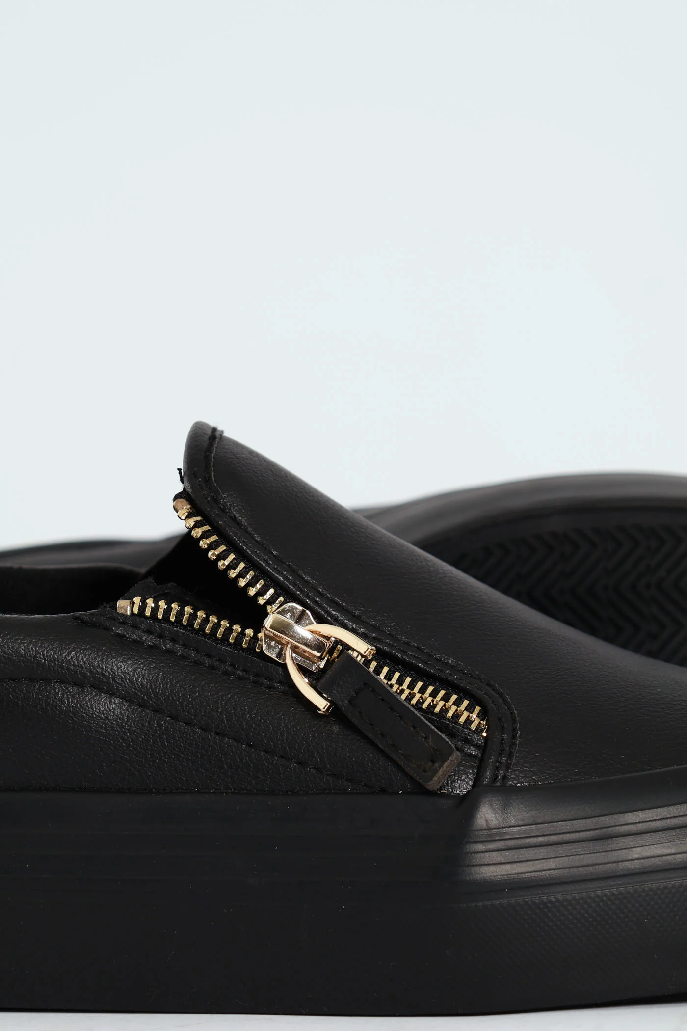 Plain Monoplatform Side Zip Slip On Sneaker - Black - Image 2