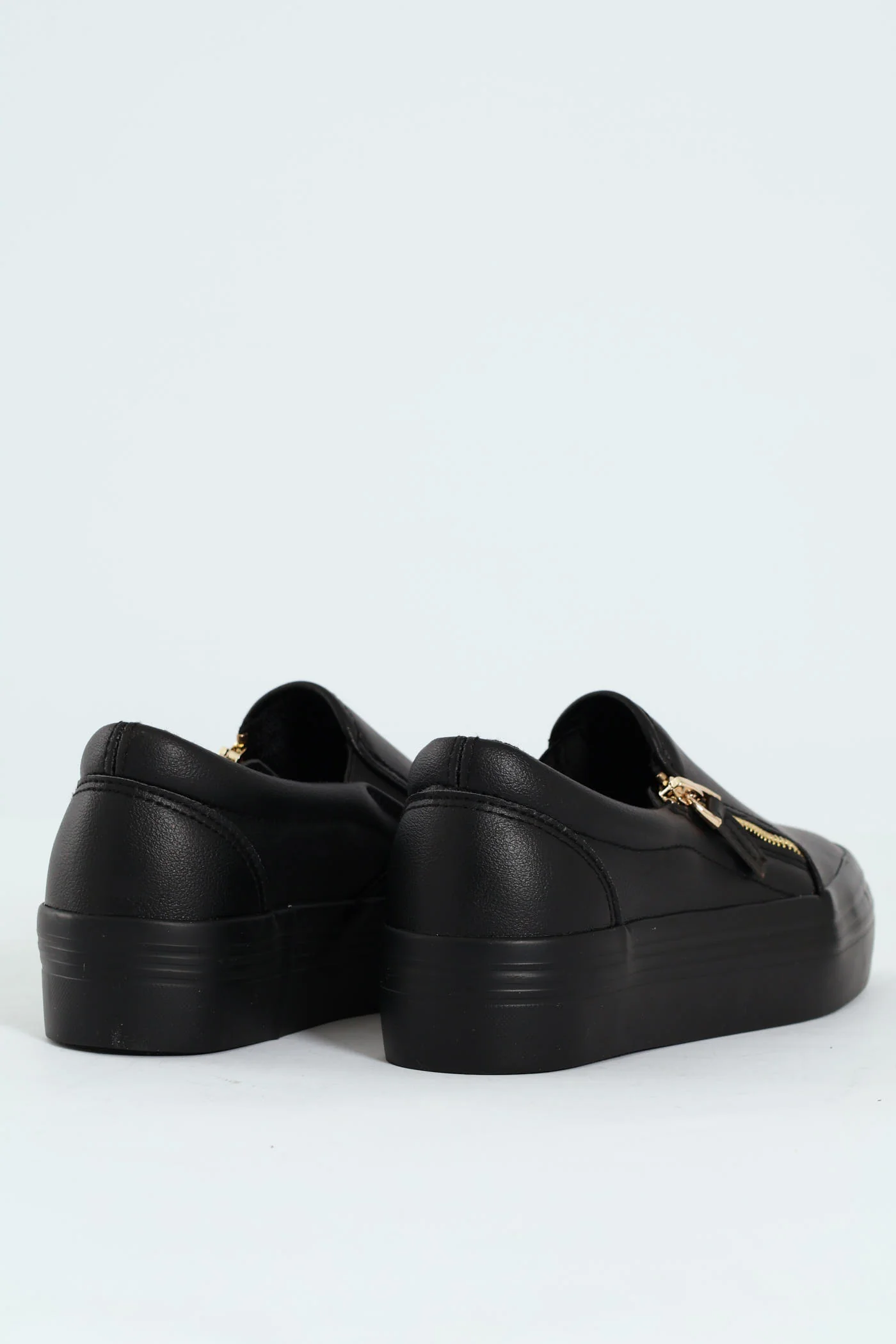 Plain Monoplatform Side Zip Slip On Sneaker - Black - Image 5