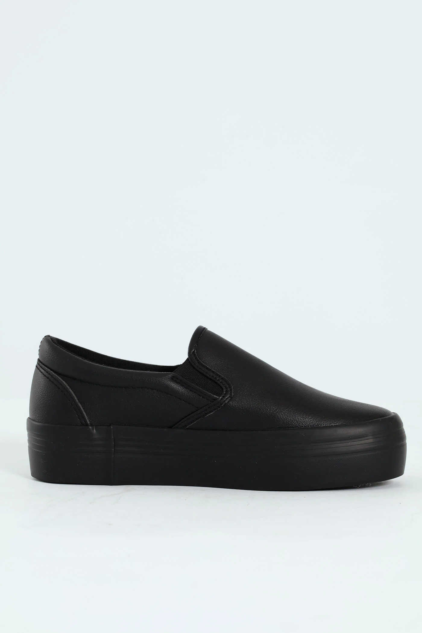Plain Monoplatform Side Zip Slip On Sneaker - Black - Image 6