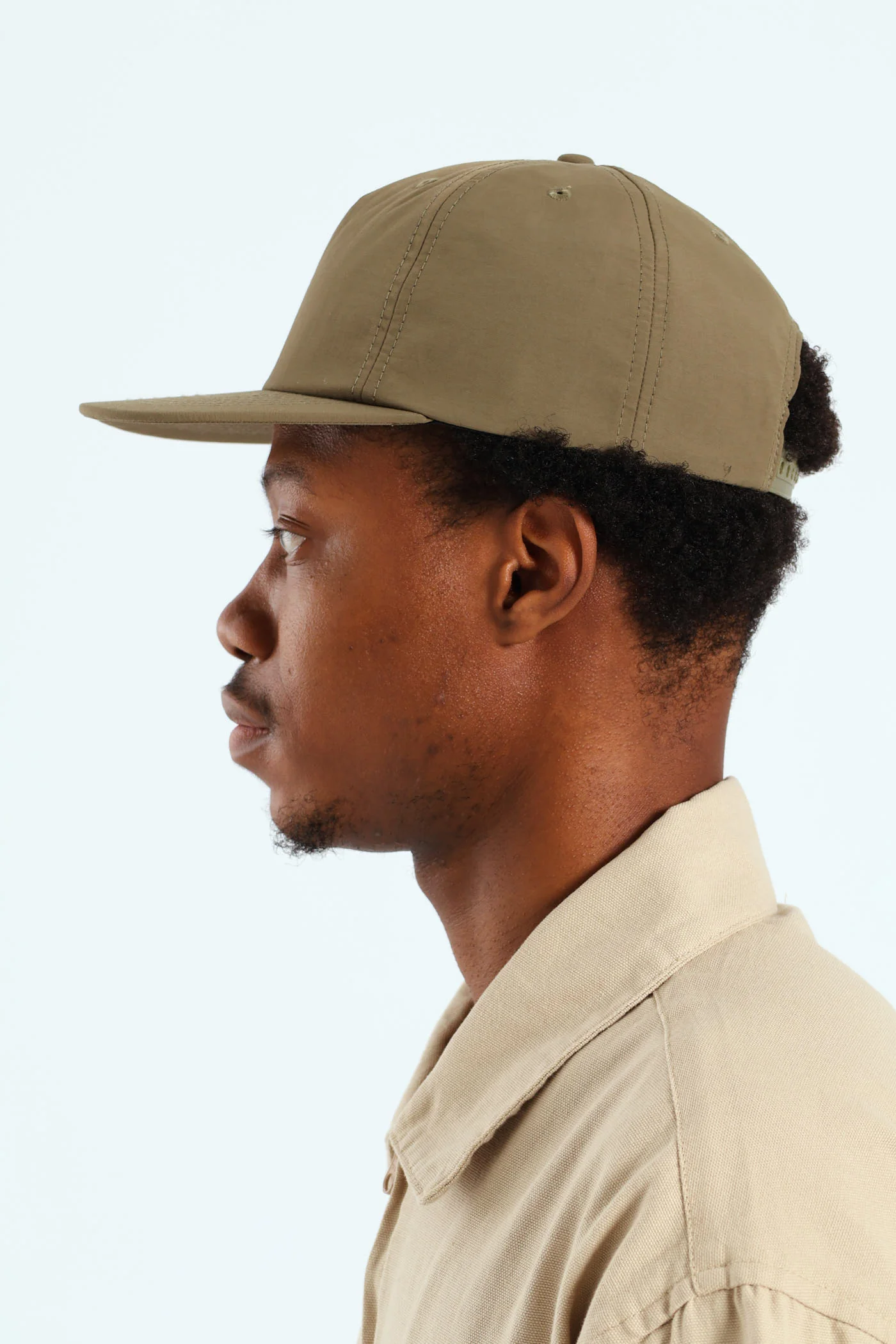 Plain Nylon Cap - Military Green - Image 2