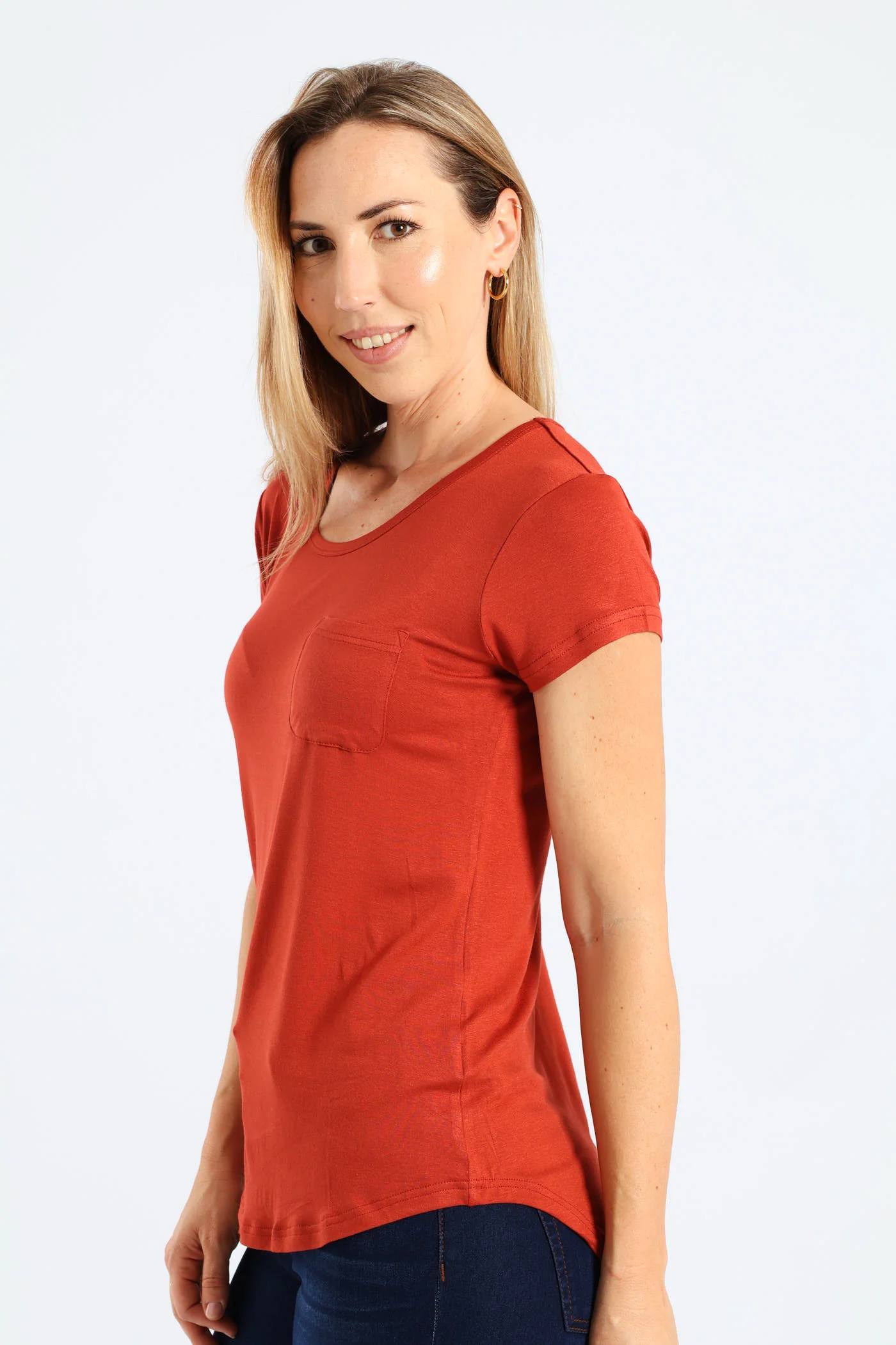 Plain Pocket Tee - Rust - Image 4