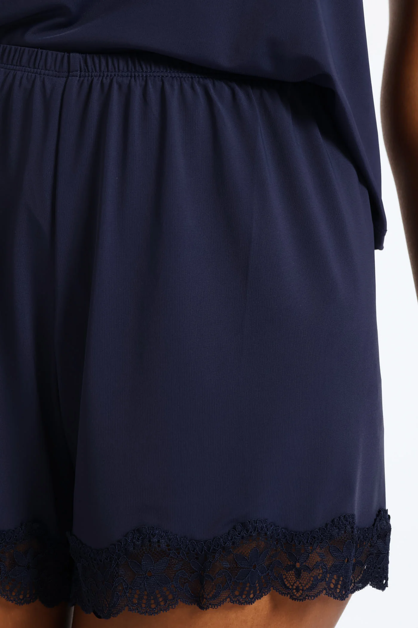 Plain Polyamide Cami & Short Set - Navy - Image 6