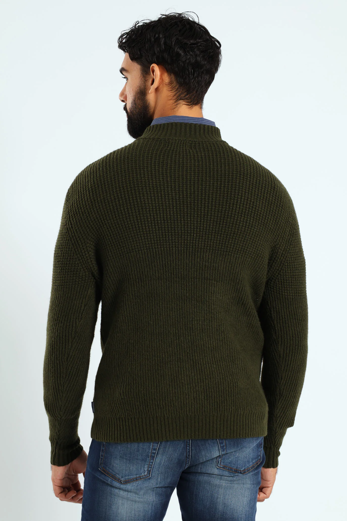 Plain Quarter Zip Knitwear - Fatigue - Image 3