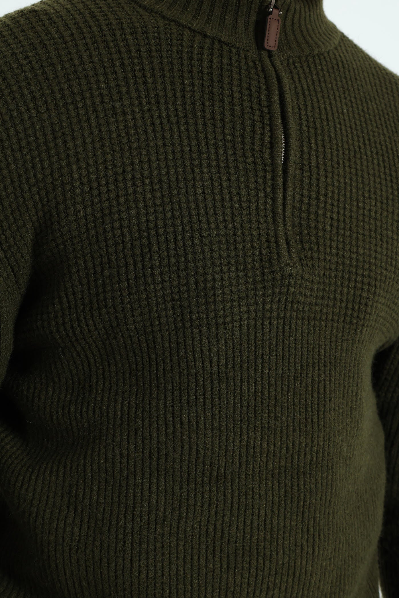 Plain Quarter Zip Knitwear - Fatigue - Image 5