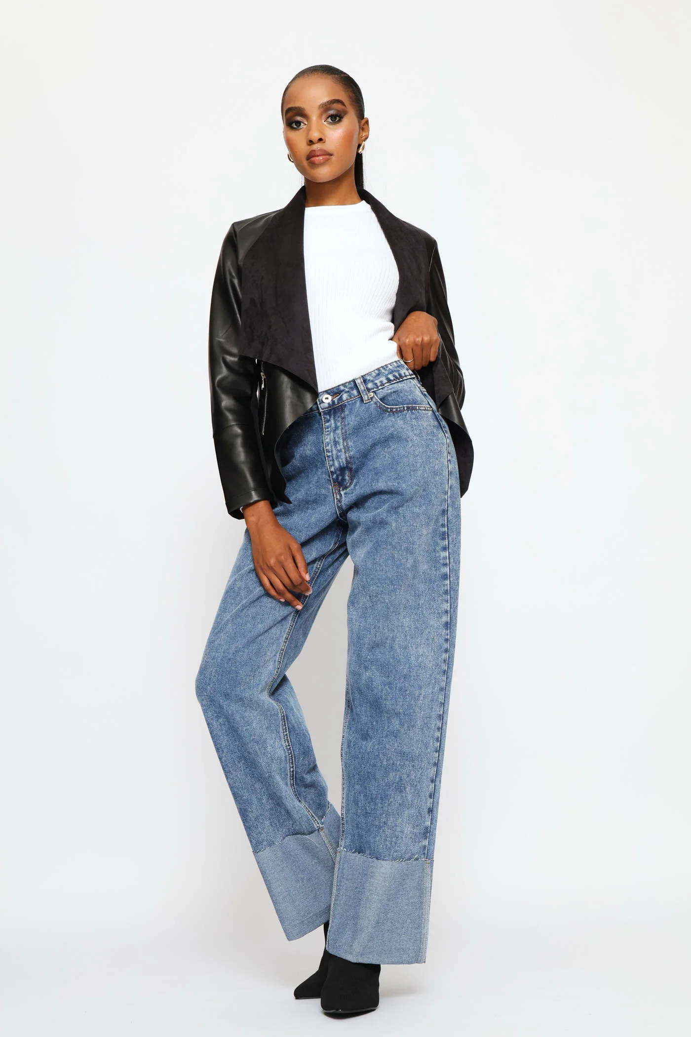 Plain Rib Pullover - White - Image 3