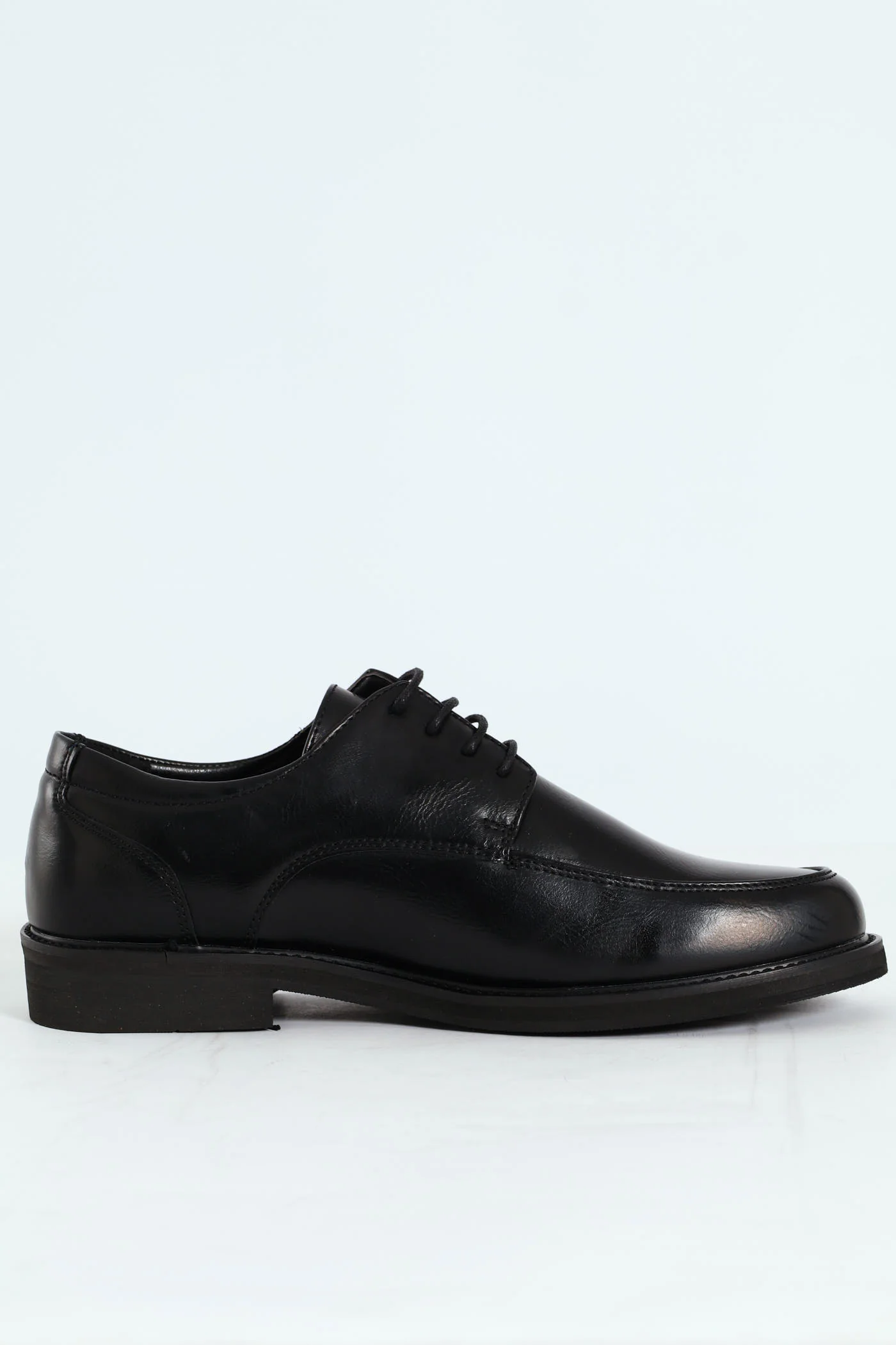 Plain Round Toe Formal Lace Up Shoe - Black - Image 3