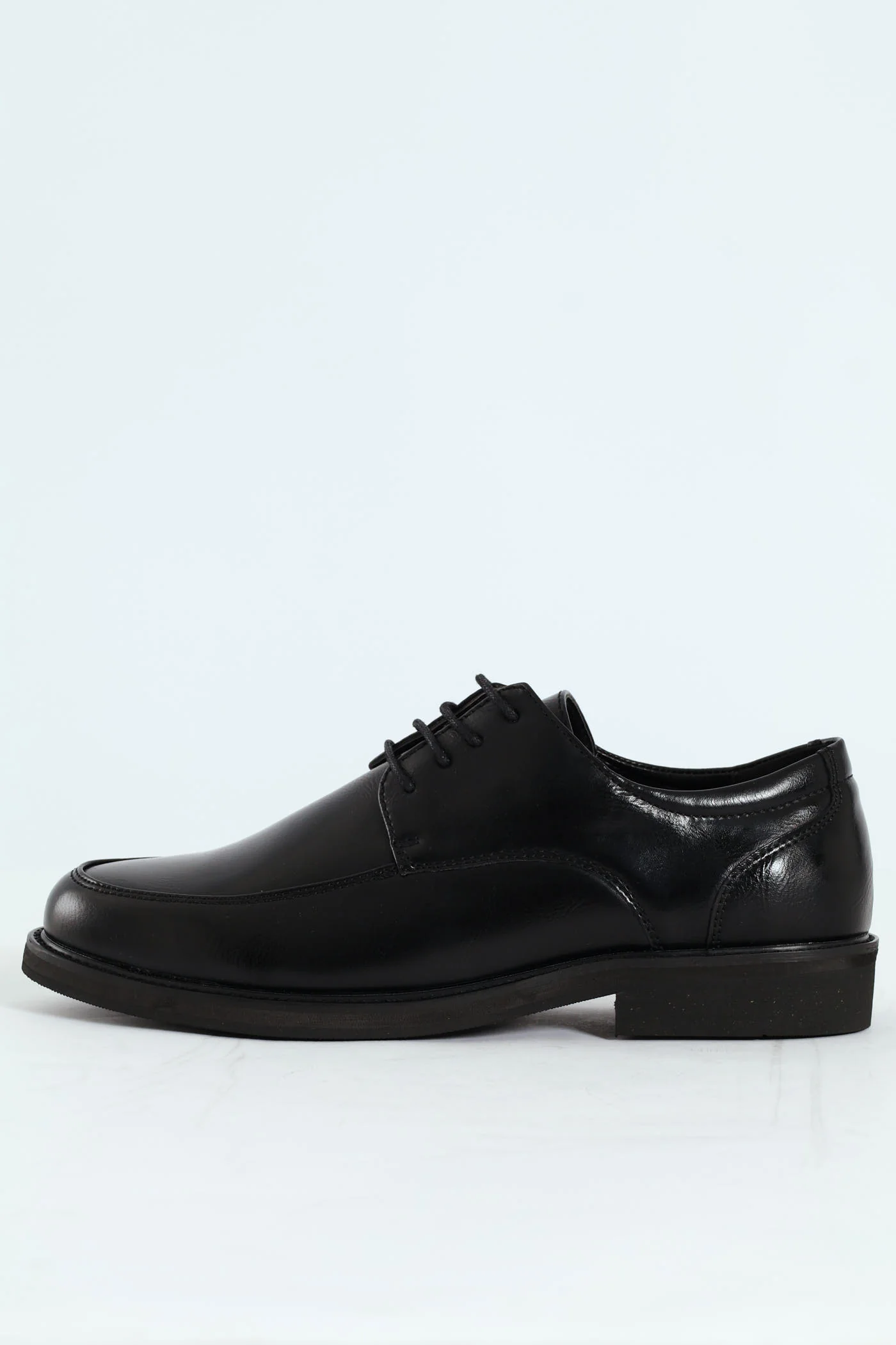 Plain Round Toe Formal Lace Up Shoe - Black - Image 4