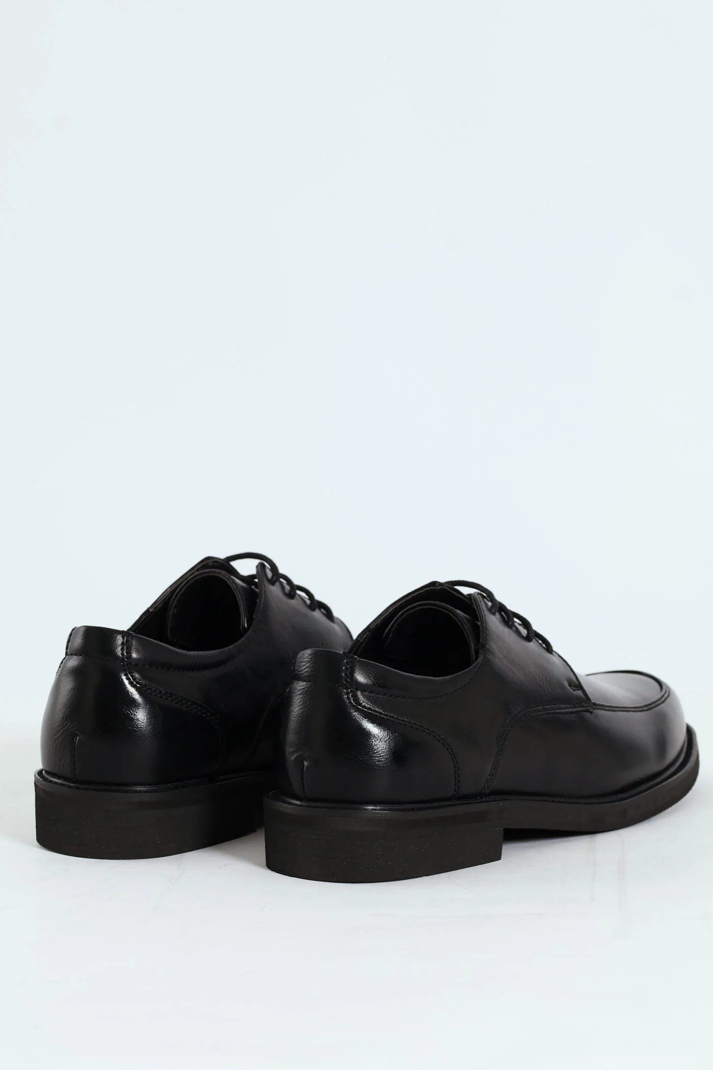 Plain Round Toe Formal Lace Up Shoe - Black - Image 5