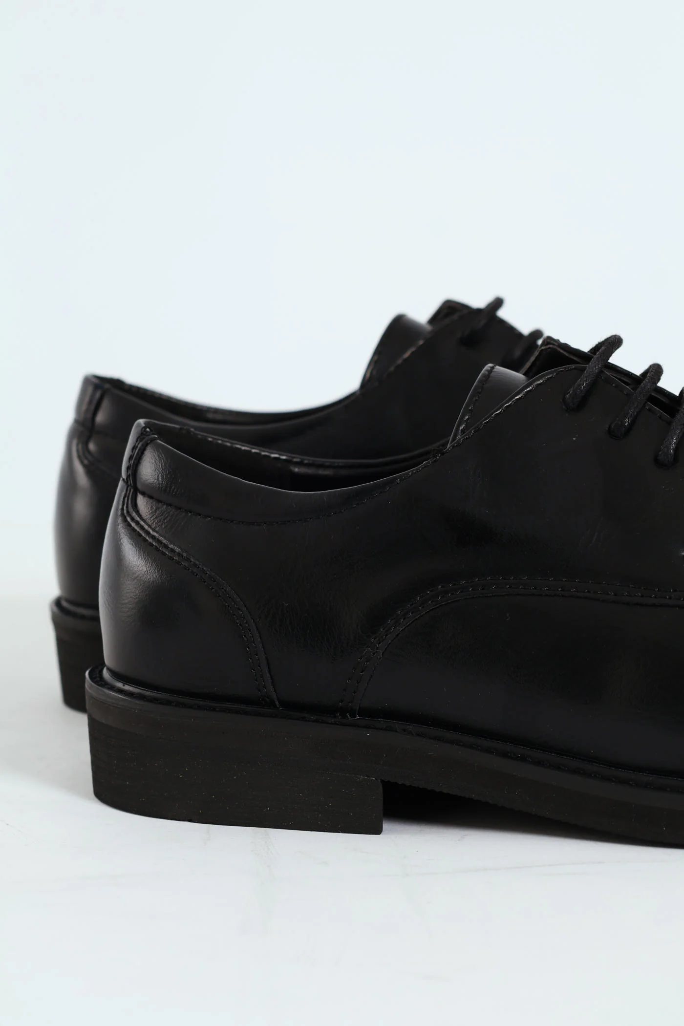 Plain Round Toe Formal Lace Up Shoe - Black - Image 6