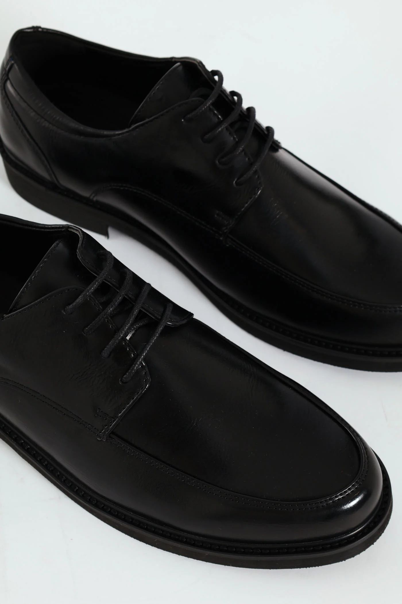 Plain Round Toe Formal Lace Up Shoe - Black - Image 7