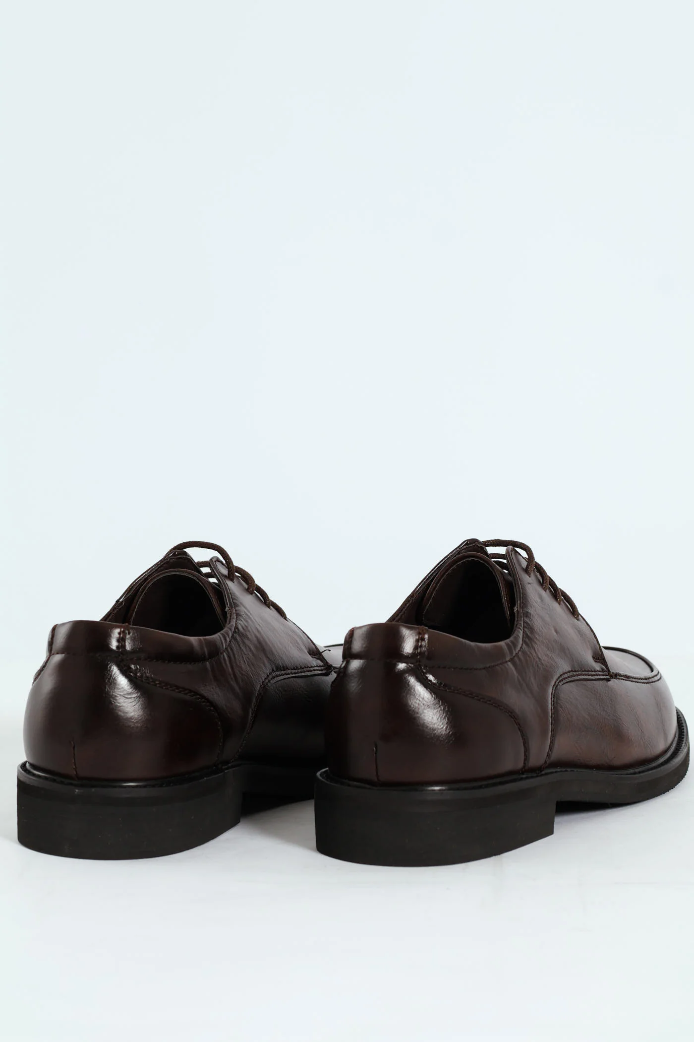 Plain Round Toe Formal Lace Up Shoe - Chocolate - Image 3