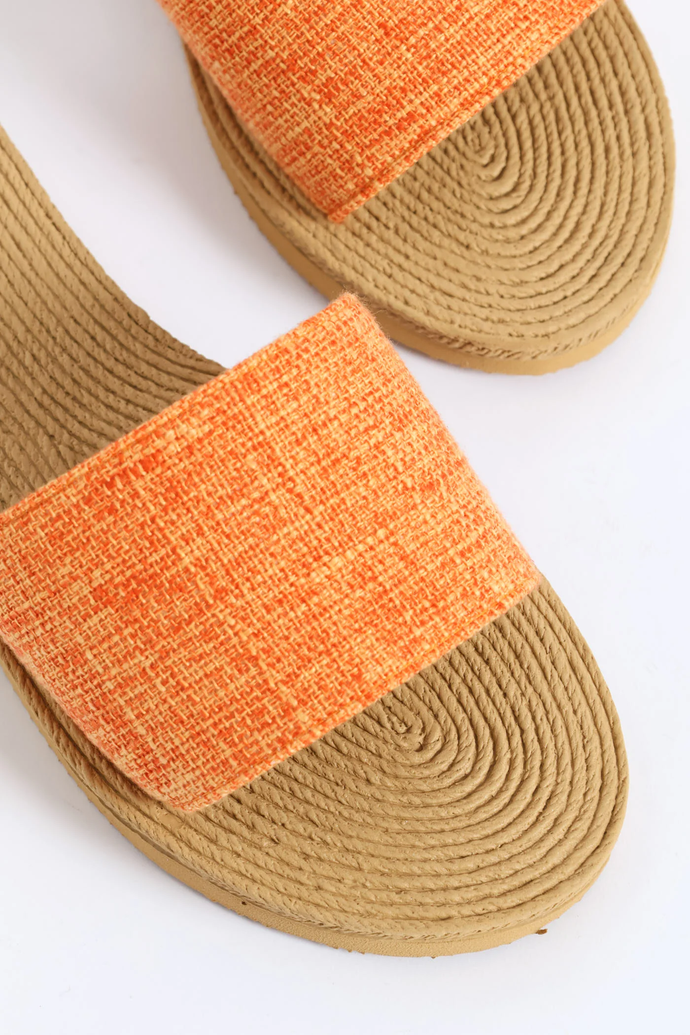 Plain Single Band Mule Sandal - Orange - Image 2