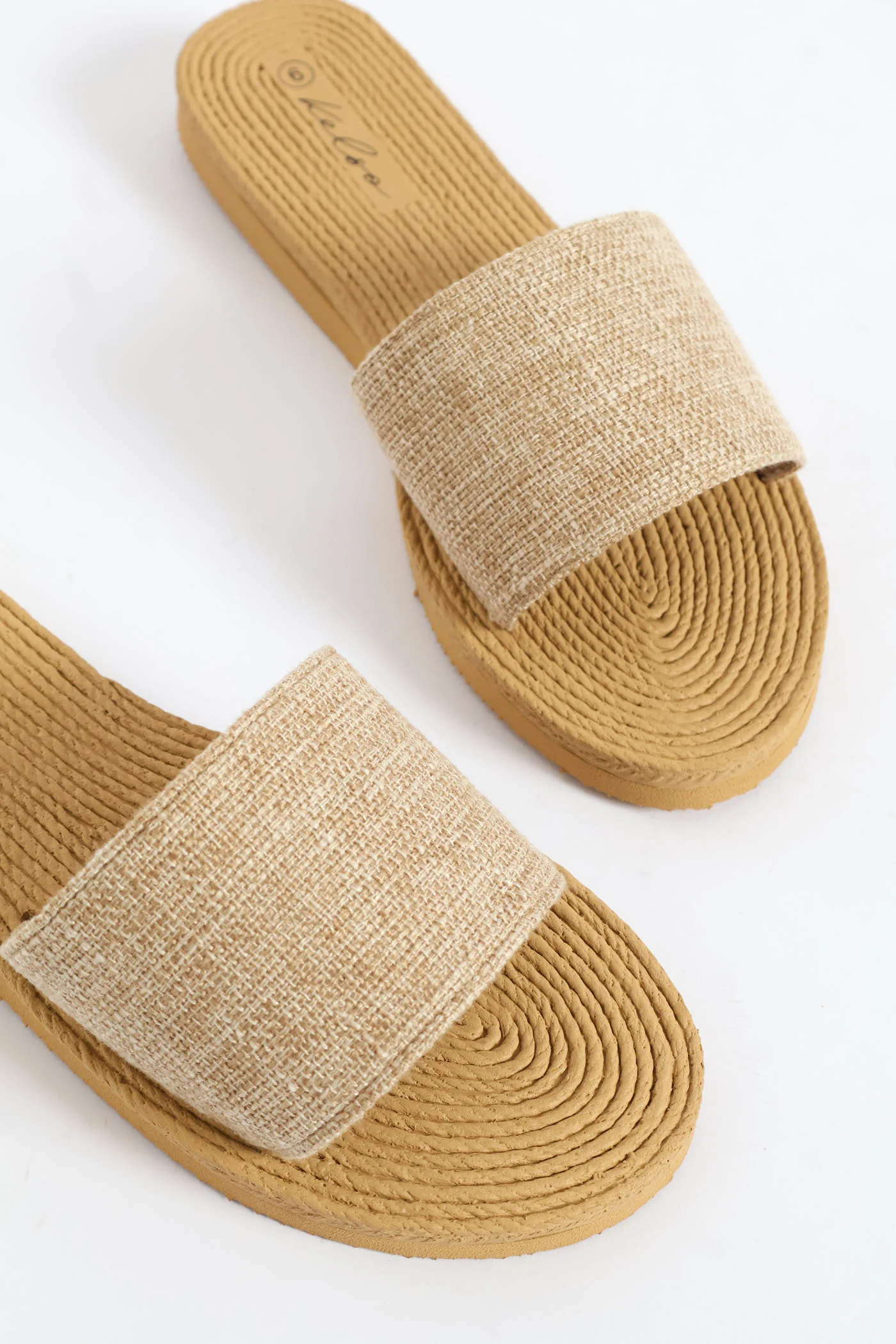 Plain Single Band Mule Sandal - Taupe - Image 2