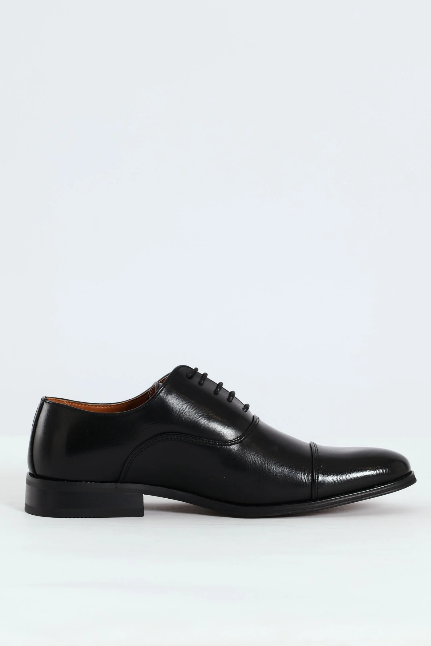 Plain Toe Cap Oxford Shoe - Black - Image 2
