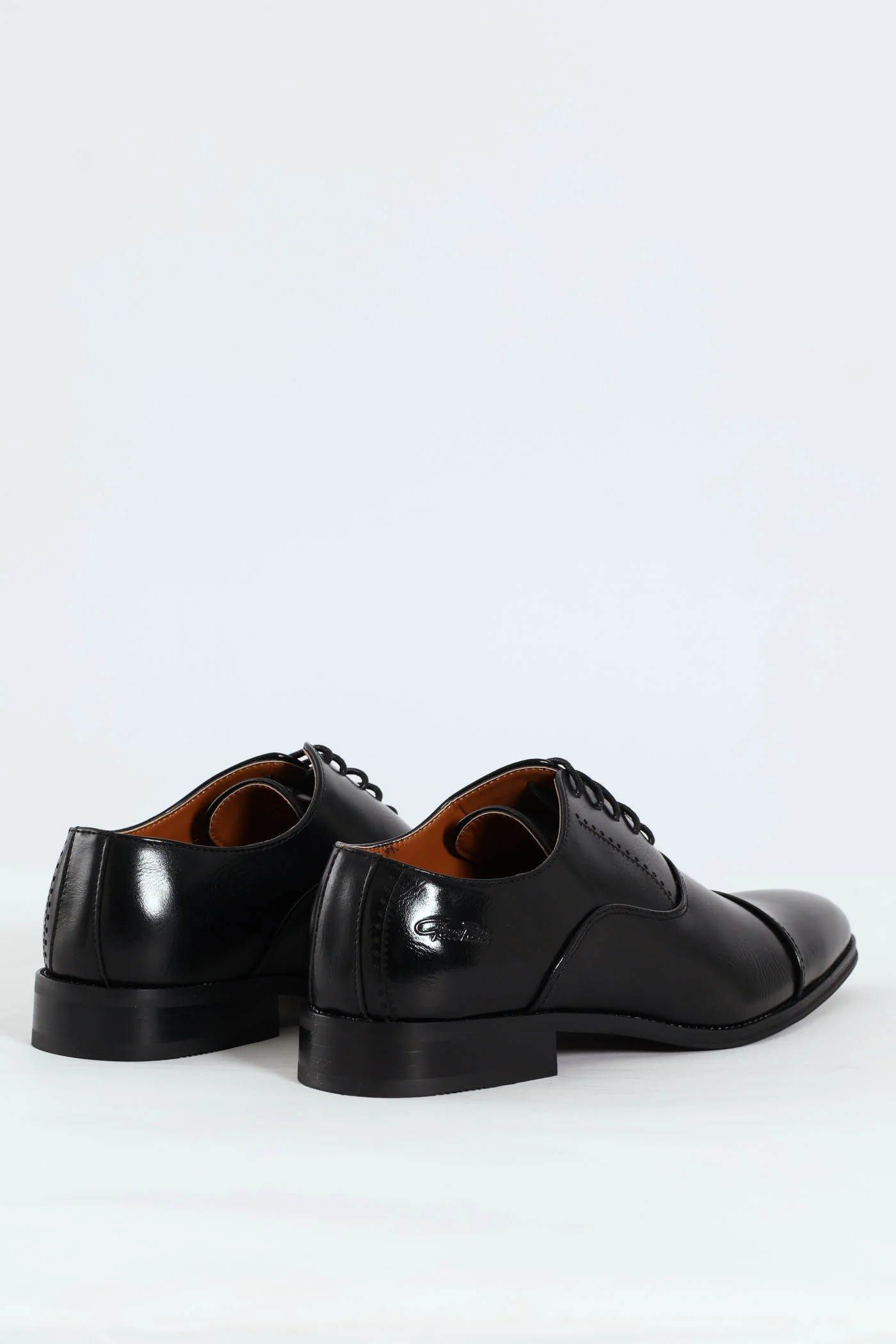 Plain Toe Cap Oxford Shoe - Black - Image 5