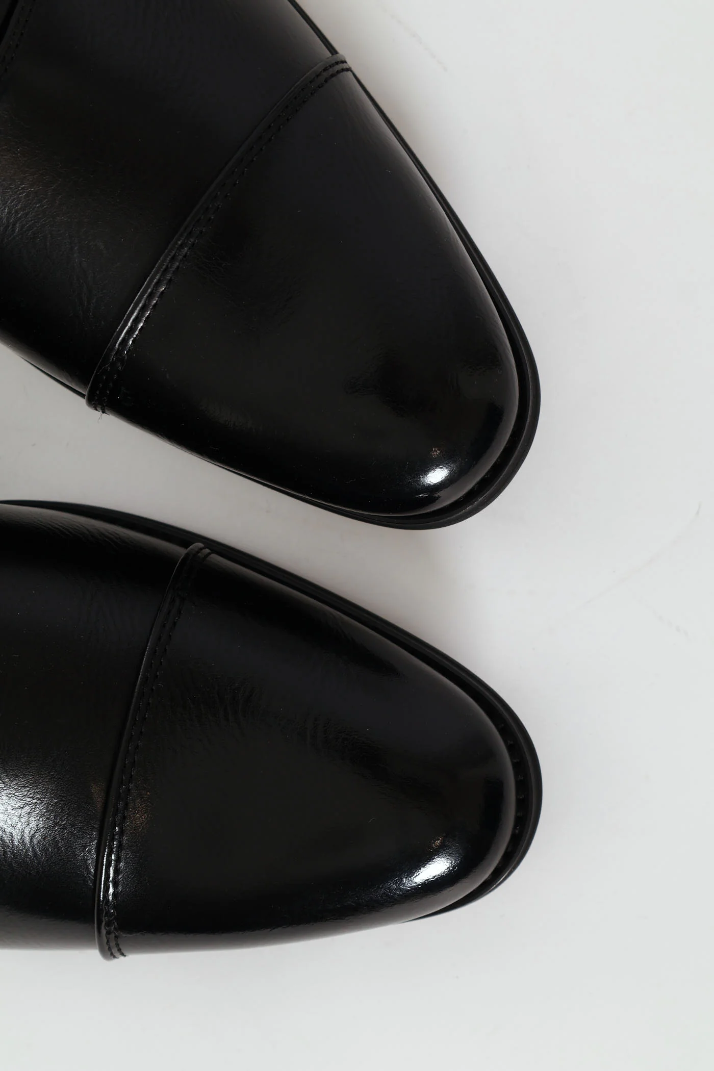 Plain Toe Cap Oxford Shoe - Black - Image 7