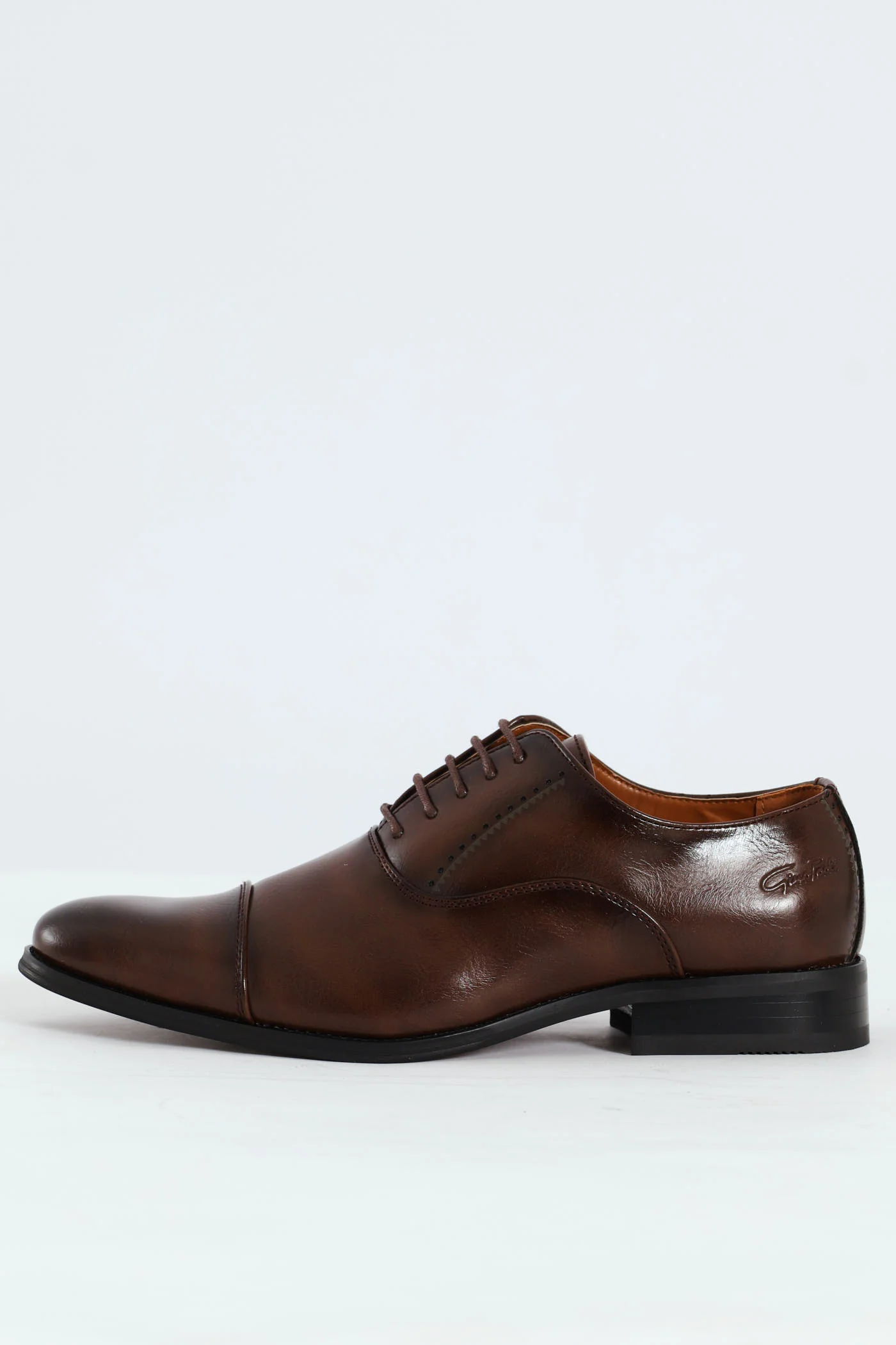Plain Toe Cap Oxford Shoe - Brown - Image 4