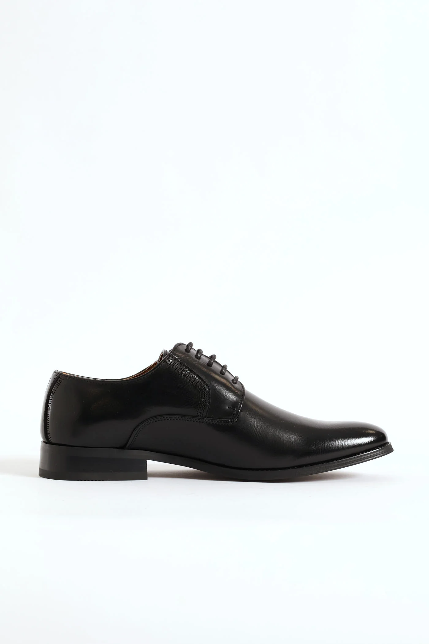Plain Toe Smart Derby Shoe - Black - Image 4