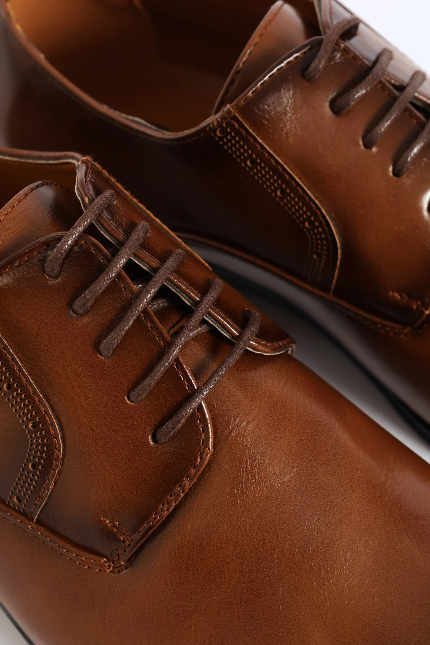 Plain Toe Smart Derby Shoe - Tan - Image 2