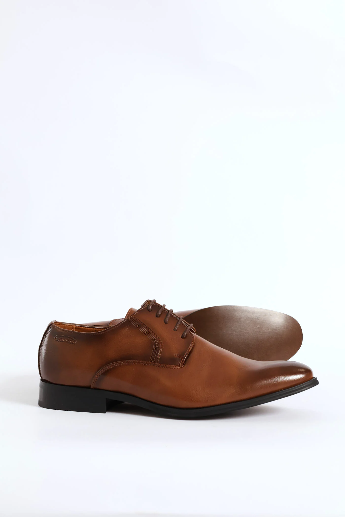 Plain Toe Smart Derby Shoe - Tan - Image 3