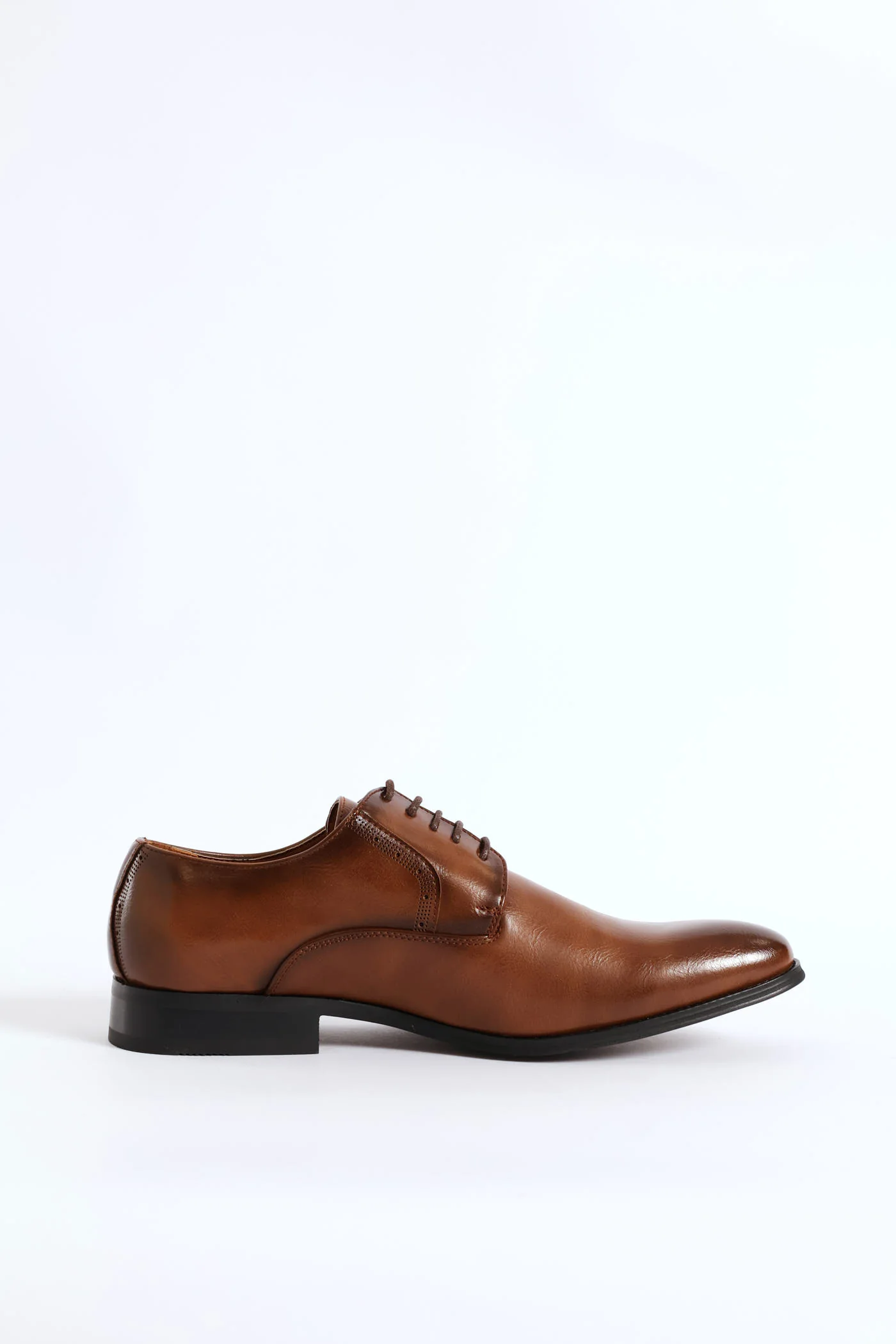 Plain Toe Smart Derby Shoe - Tan - Image 7