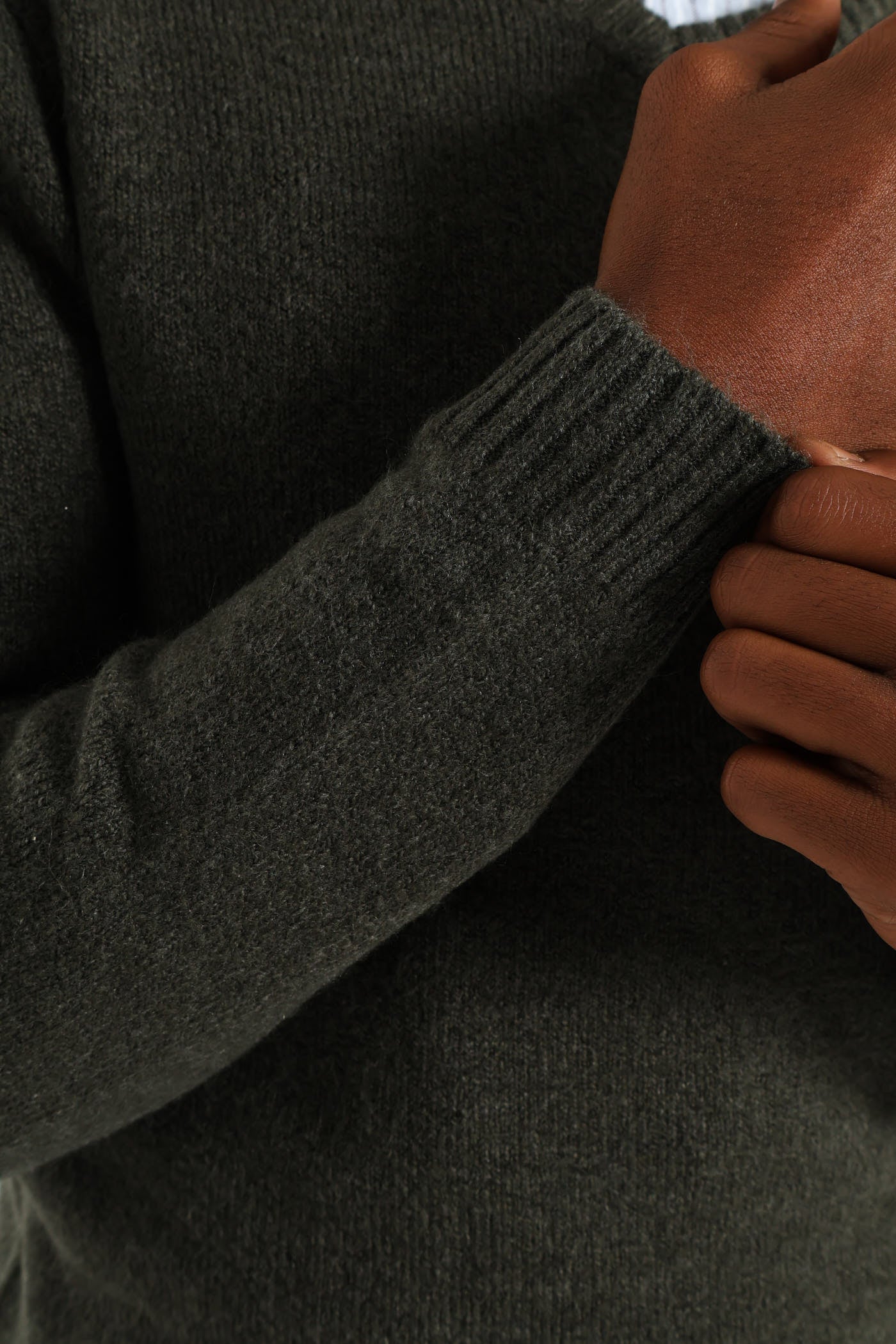 Plain V-Neck Knitwear - Fatigue - Image 3