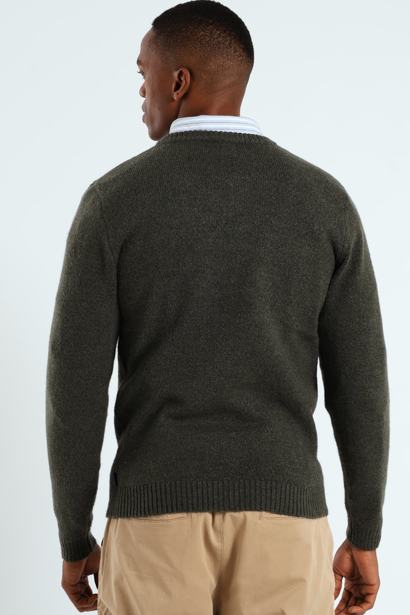 Plain V-Neck Knitwear - Fatigue - Image 6