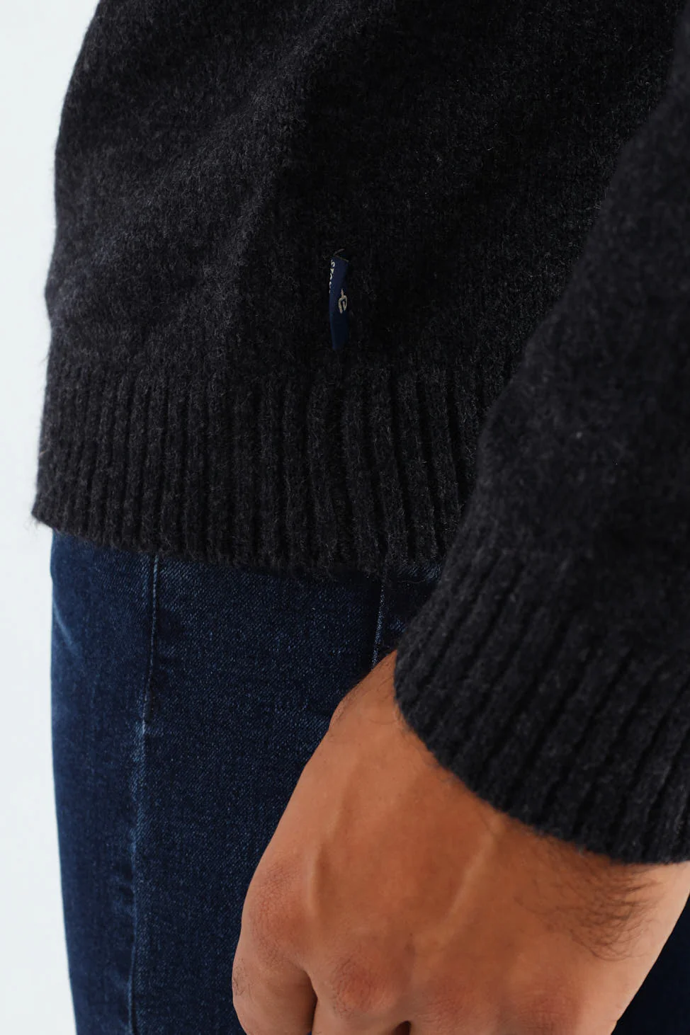 Plain V-Neck Knitwear - Navy - Image 4