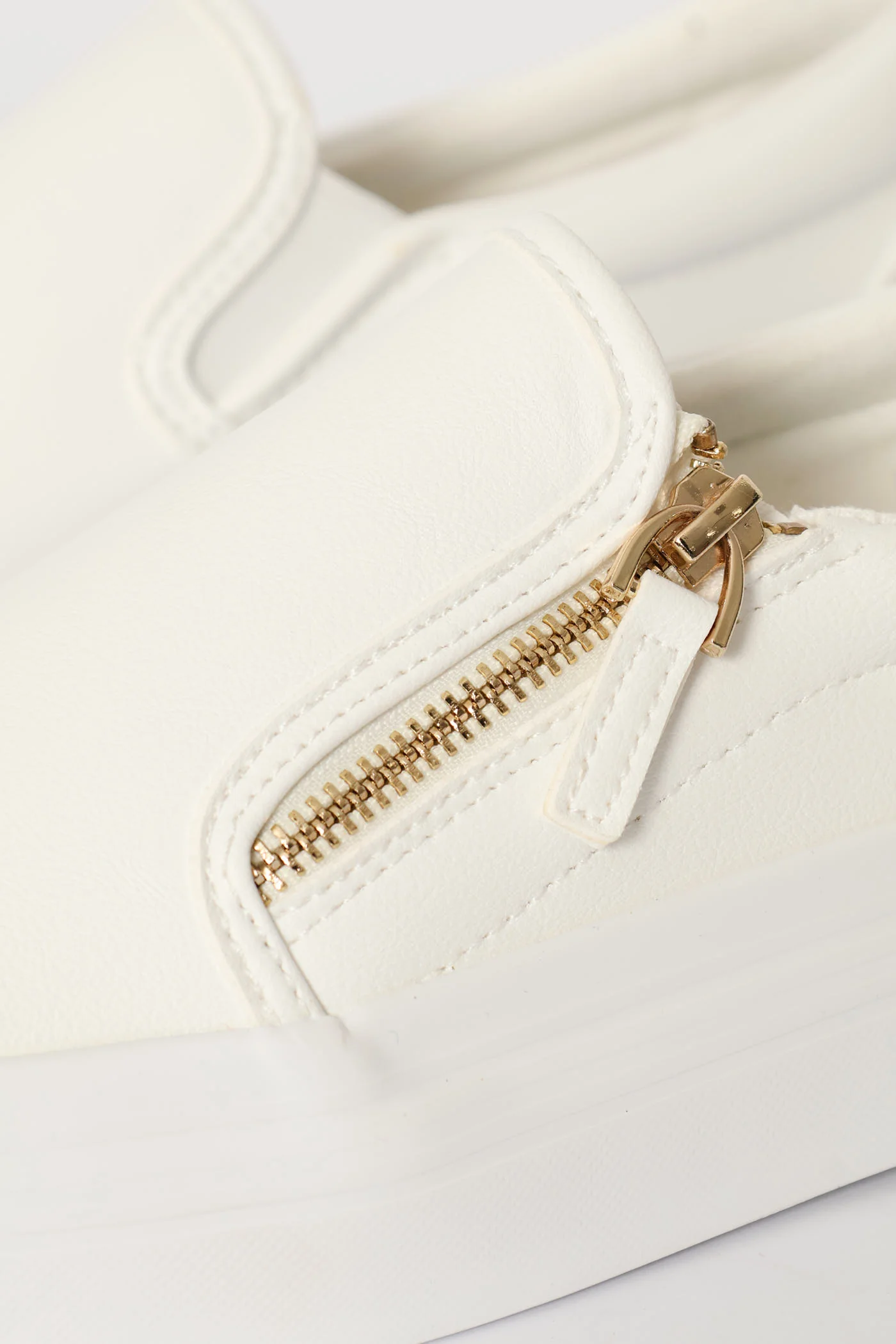 Platform Ono Side Zip Slip On Sneaker - White - Image 2
