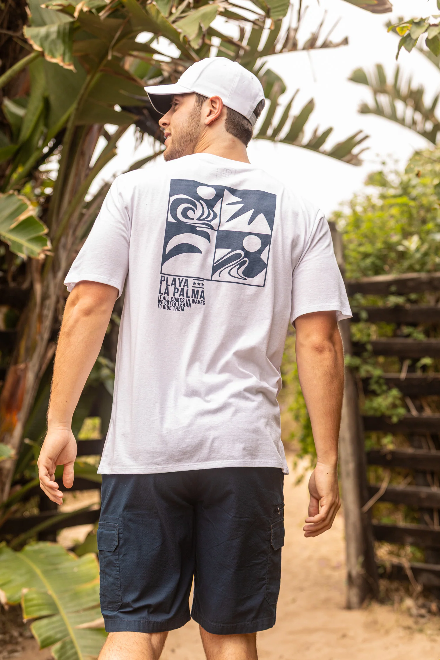 Playa La Palma Front & Back Tee - White - Image 2