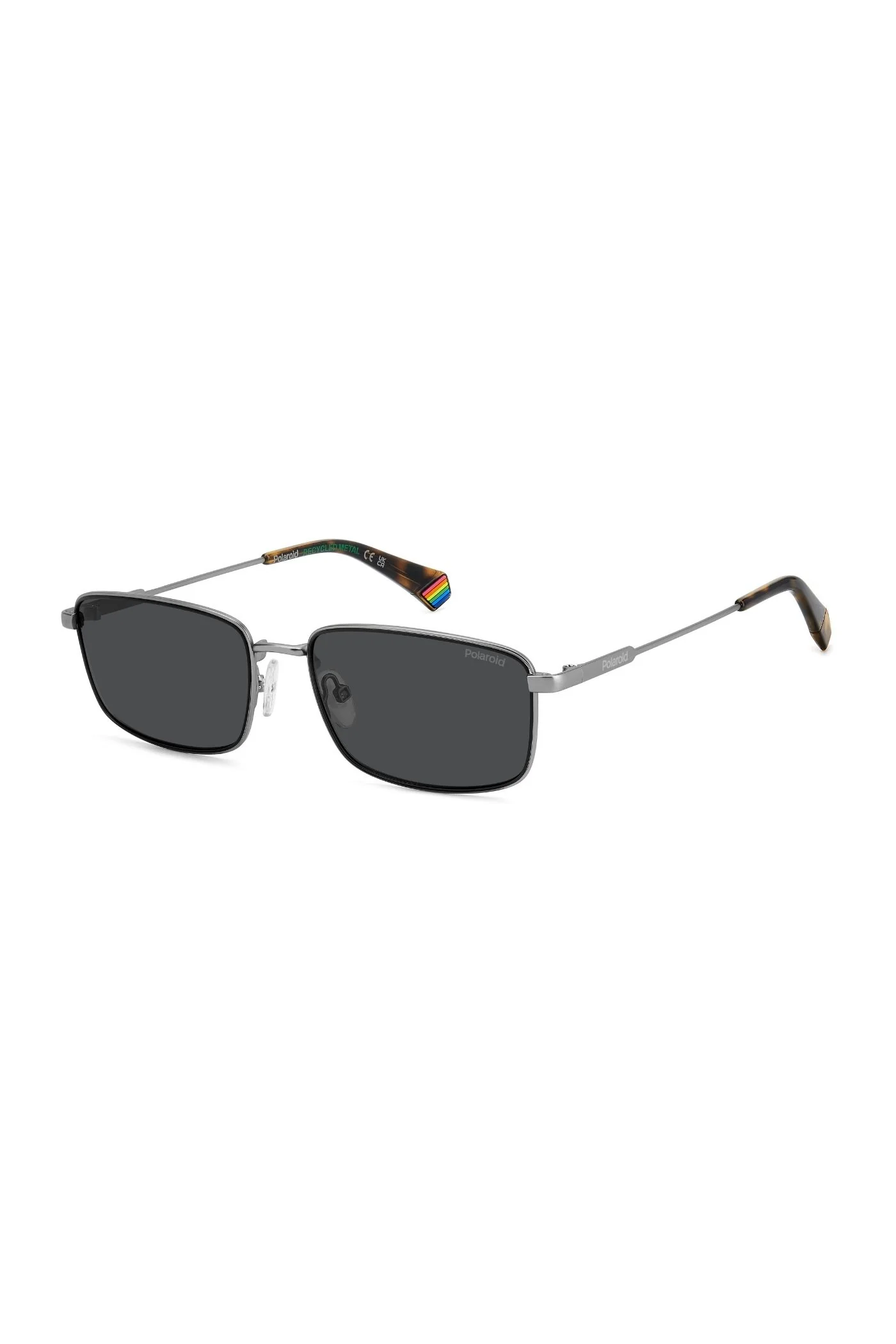 Matte Ruthenium Metal Sunglasses - Black - Image 3